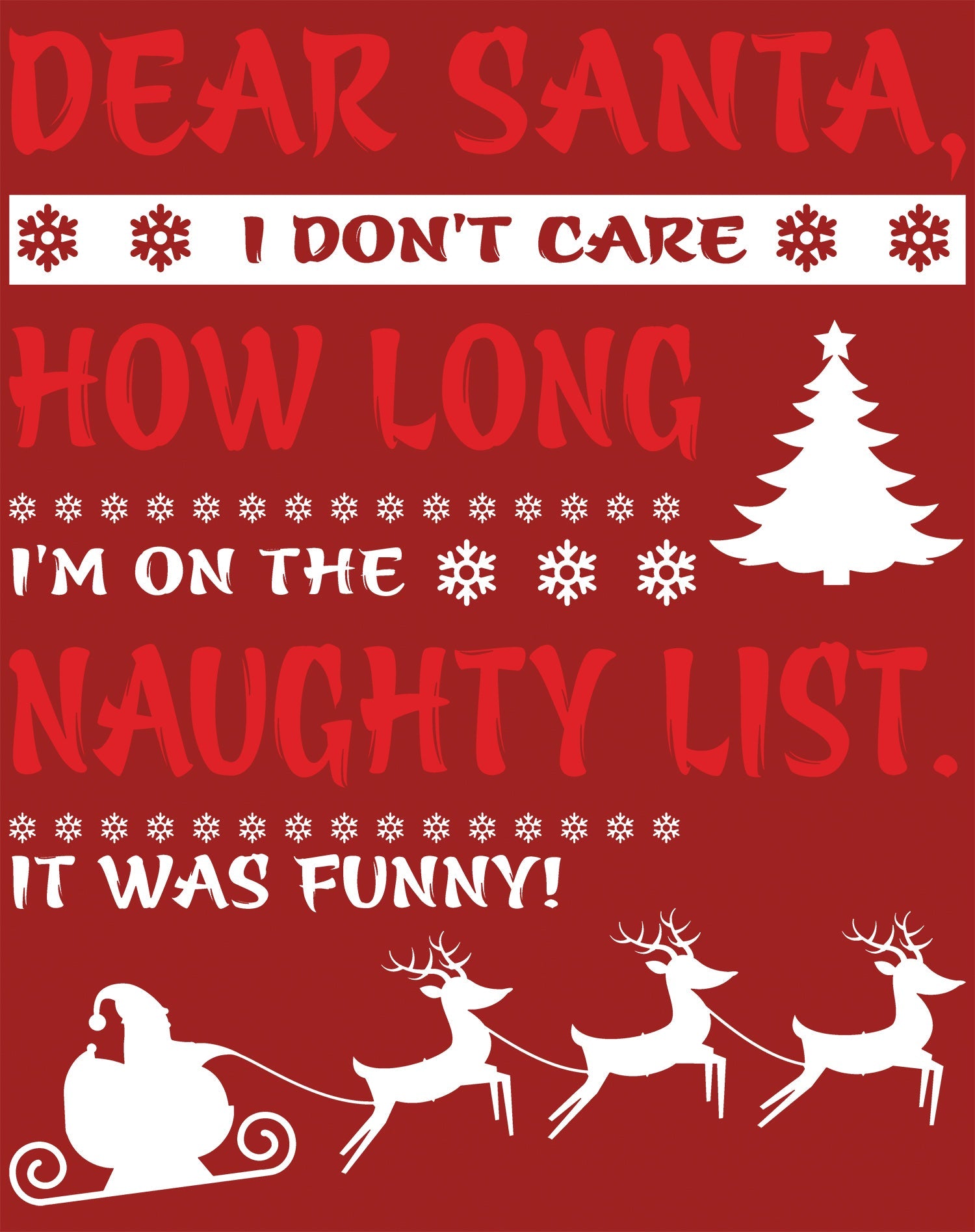 Christmas Santa Naughty List Cute Funny Gag Xmas Day Joke Men's T-Shirt