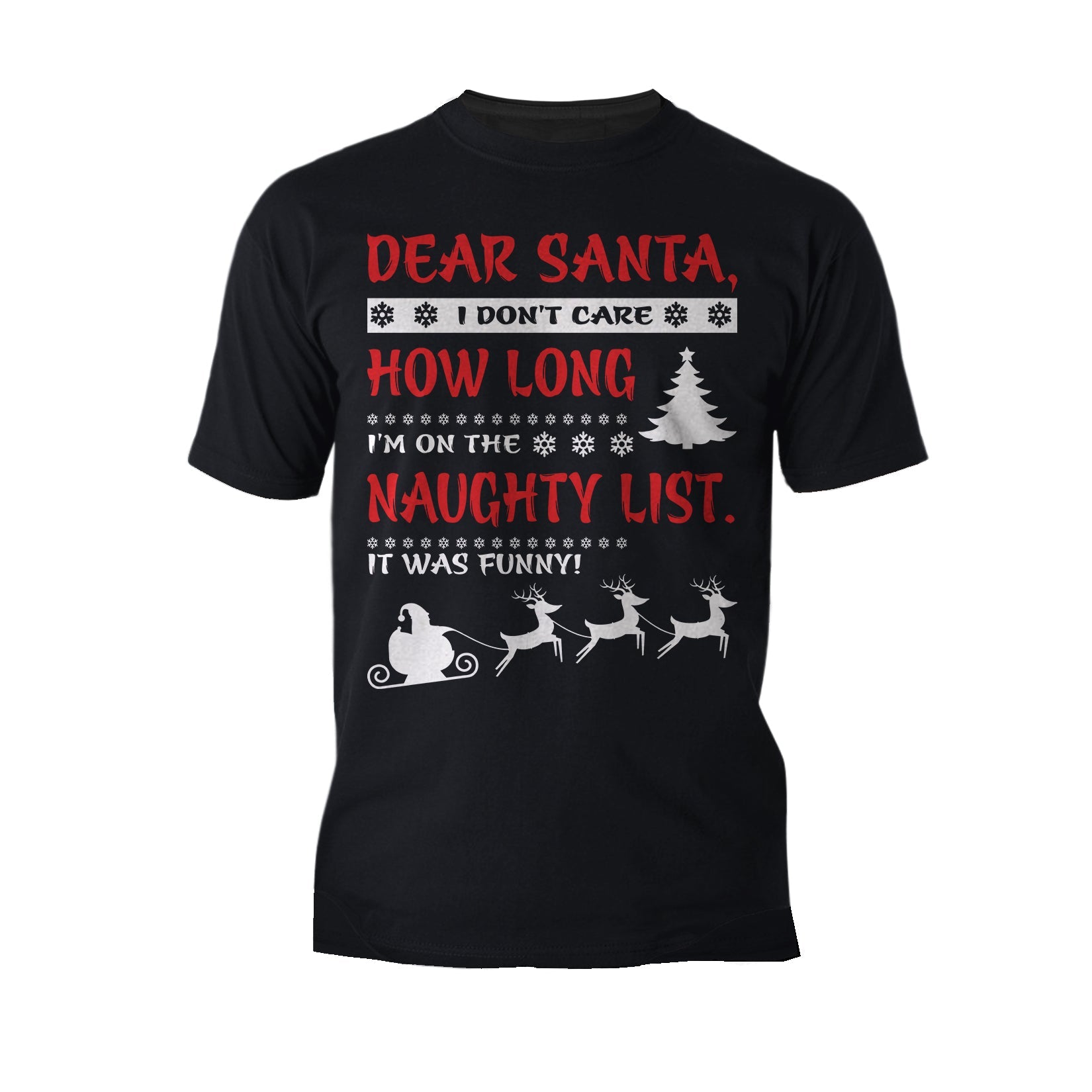 Christmas Santa Naughty List Cute Funny Gag Xmas Day Joke Men's T-Shirt