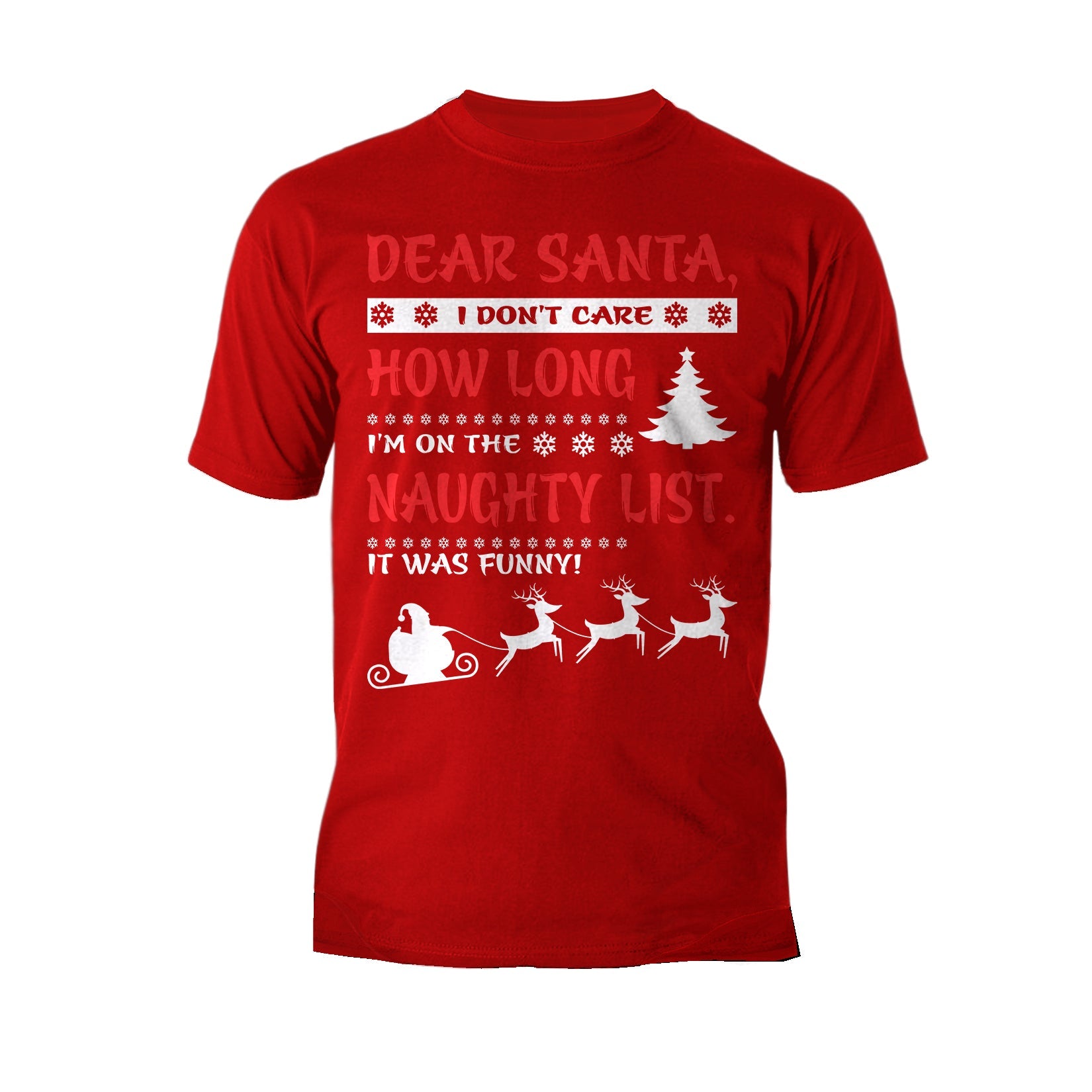 Christmas Santa Naughty List Cute Funny Gag Xmas Day Joke Men's T-Shirt