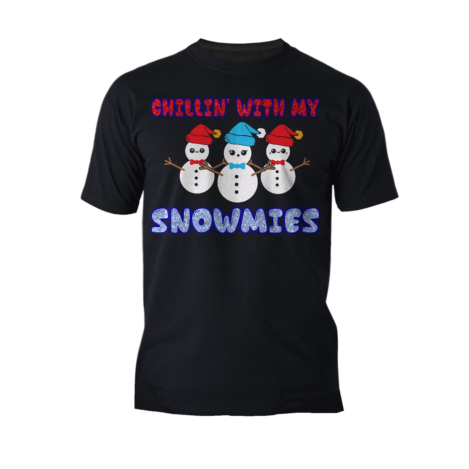 Christmas Snowmen Chillin Snowmies Cute Joke Xmas Sparkle Men's T-Shirt