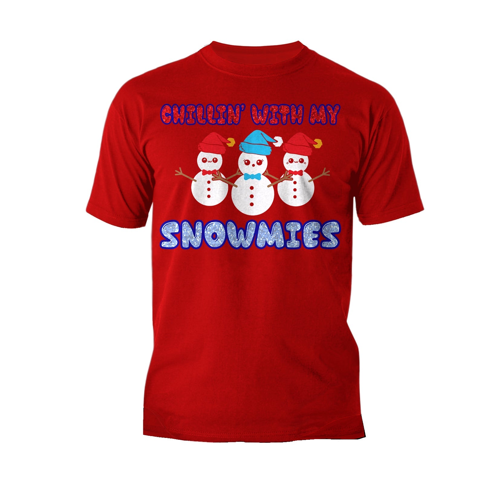 Christmas Snowmen Chillin Snowmies Cute Joke Xmas Sparkle Men's T-Shirt