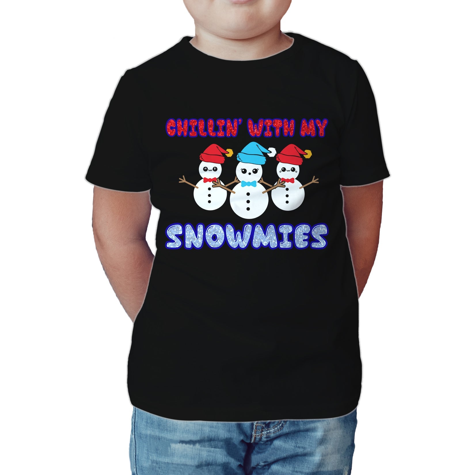 Christmas Snowmen Chillin Snowmies Cute Joke Xmas Sparkle Kid's T-Shirt