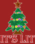 Christmas Tree Its Lit Meme Xmas Sparkle Star Fun Cute Cool Women's T-Shirt