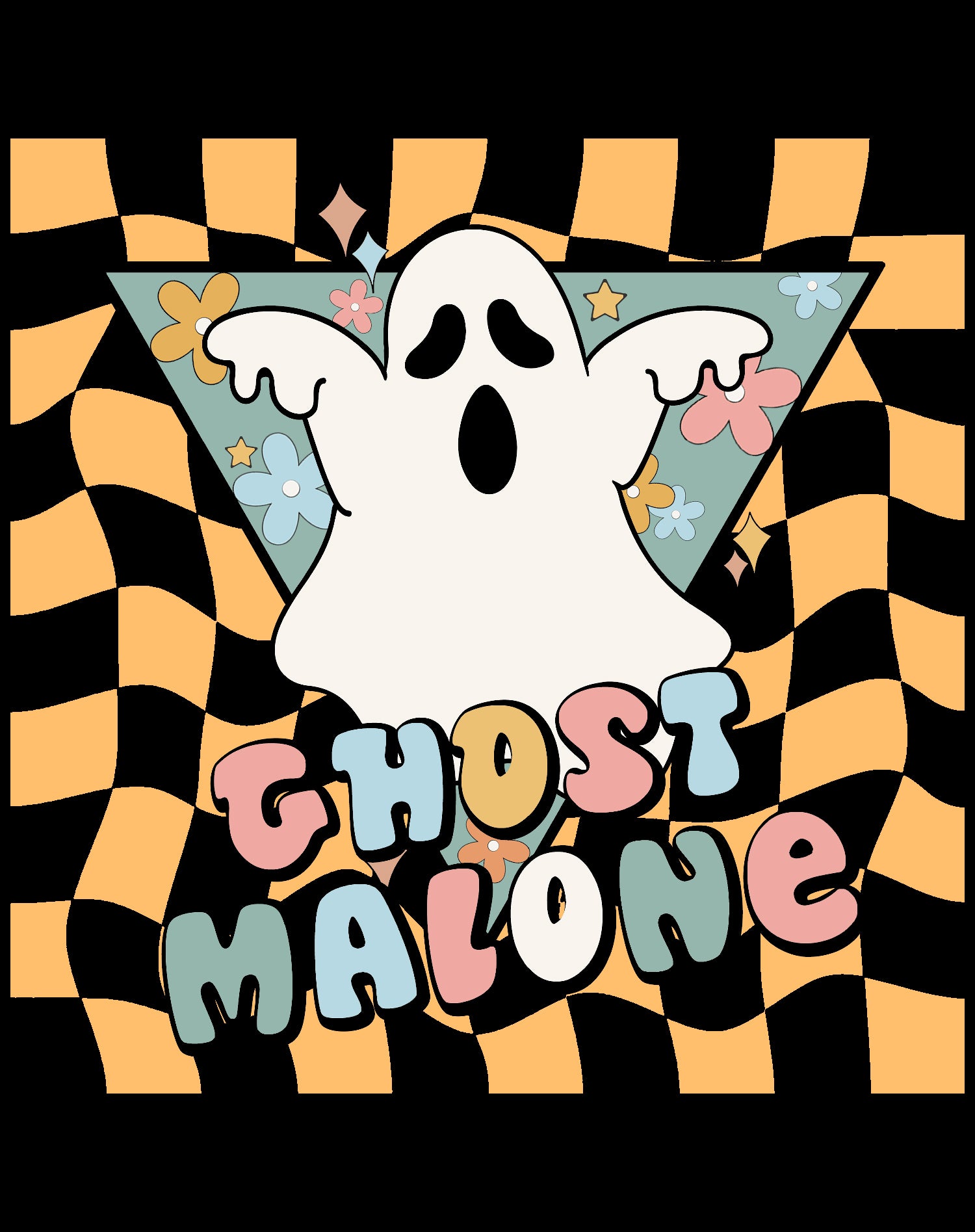 Halloween Cute Ghost Malone Parody Post Cool Hip Hop Joke Official Women's T-shirt