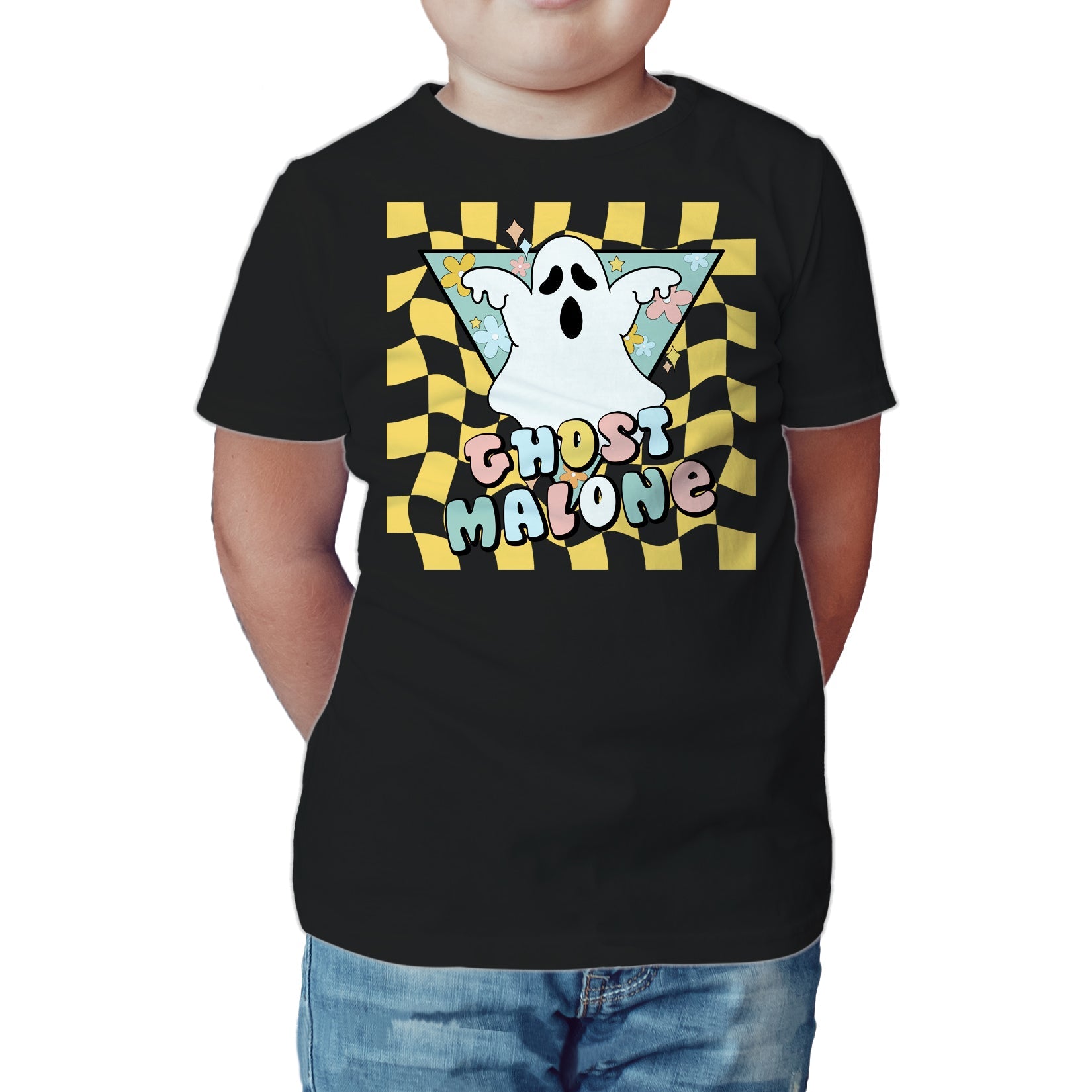 Halloween Cute Ghost Malone Parody Post Cool Hip Hop Joke Official Kid's T-shirt