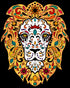 Halloween Day Of The Dead Calavera Lion Sugar Skull Bling Official Women's T-shirt
