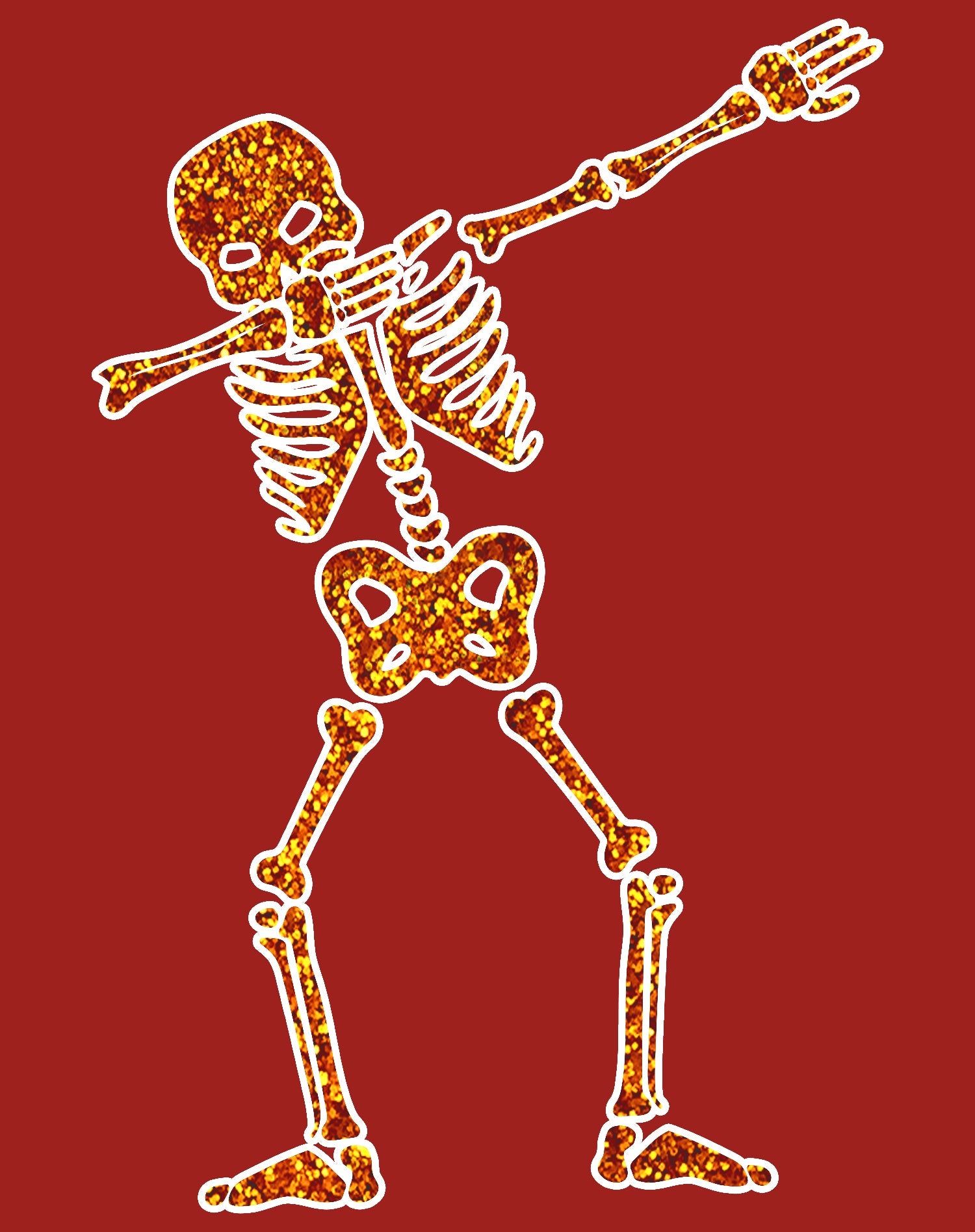 Halloween Day Of The Dead Dabbing Skeleton Bling Stencil Official Women's T-shirt