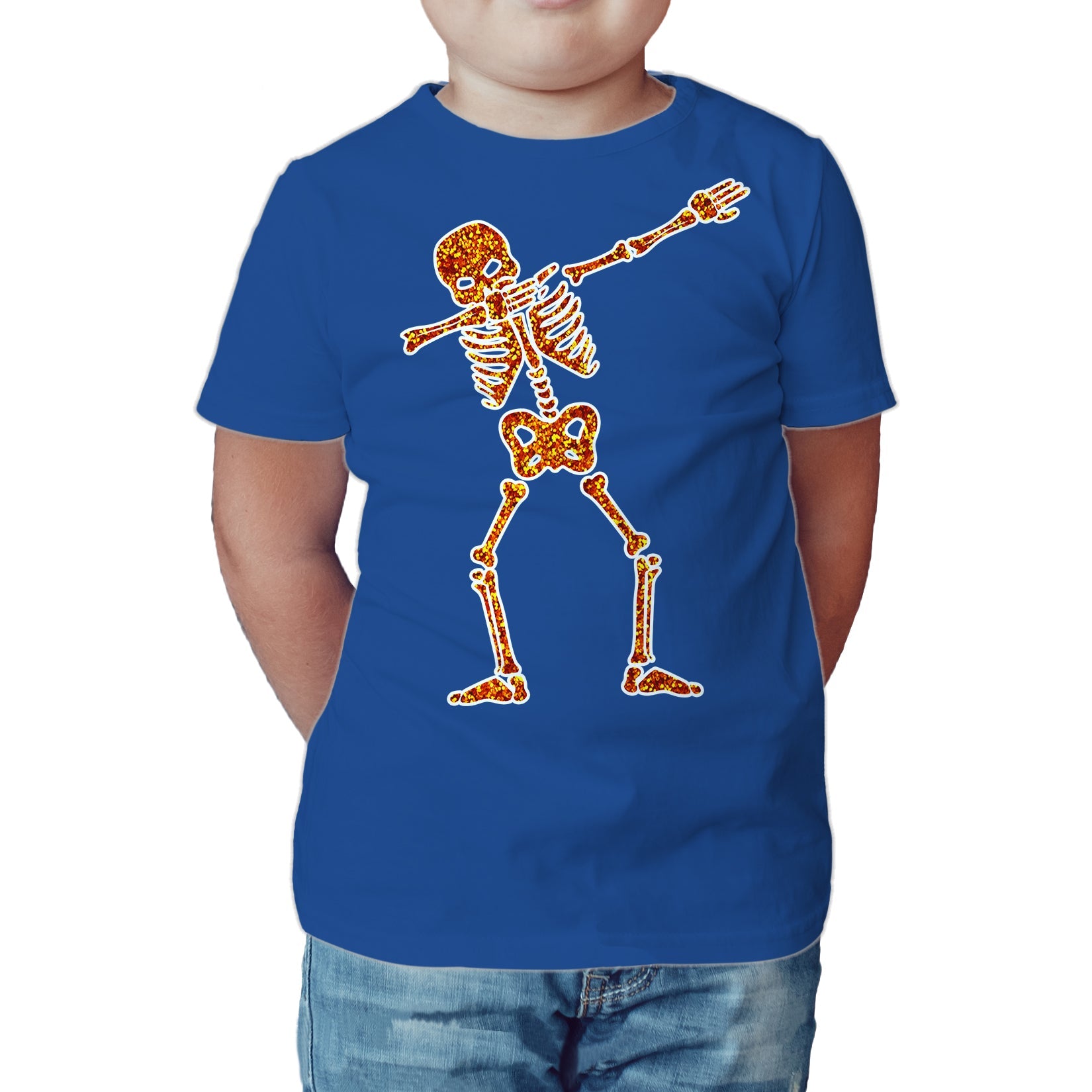 Halloween Day Of The Dead Dabbing Skeleton Bling Stencil Official Kid's T-shirt