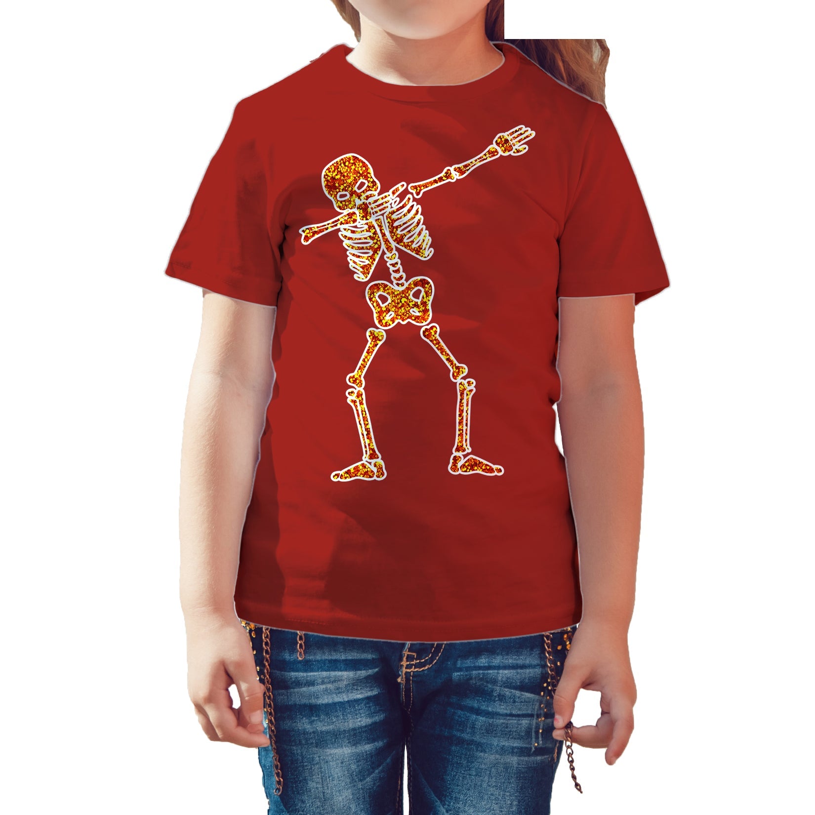 Halloween Day Of The Dead Dabbing Skeleton Bling Stencil Official Kid's T-shirt