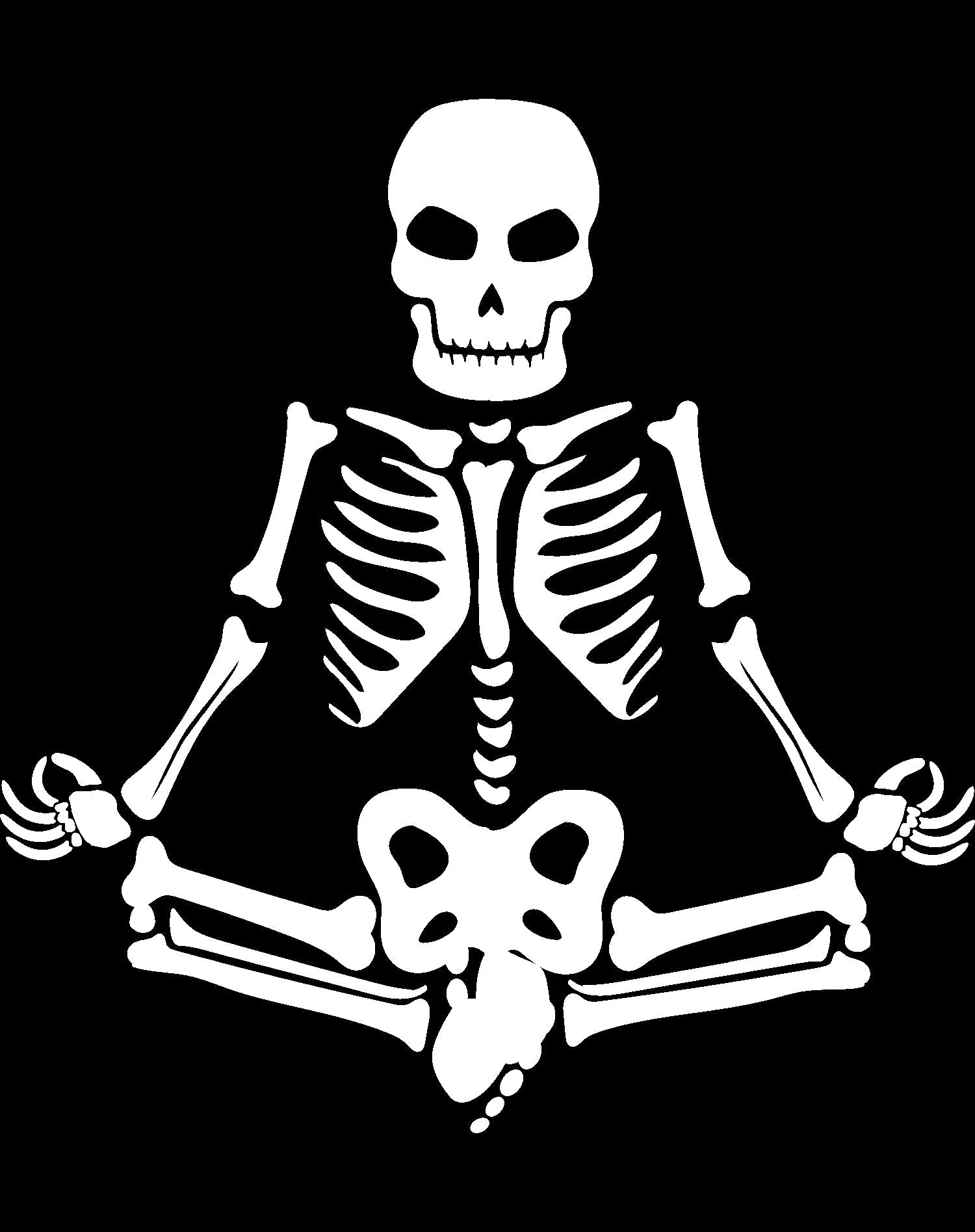 Halloween Day Of The Dead Namaste Lotus Skeleton Stencil Official Women's T-shirt