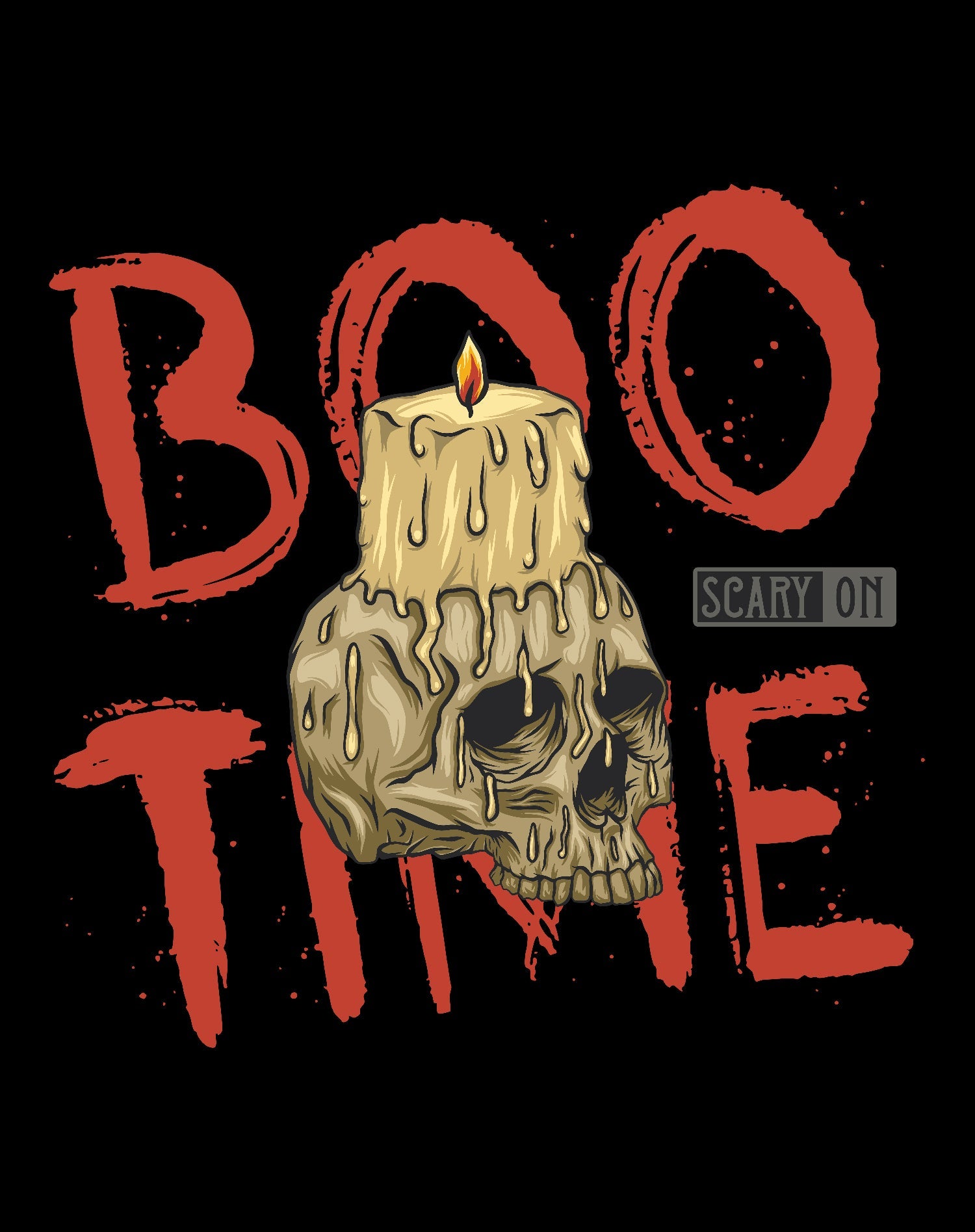 Halloween Horror Boo Time Skull Candle Scary Retro 80s Official Women's T-shirt