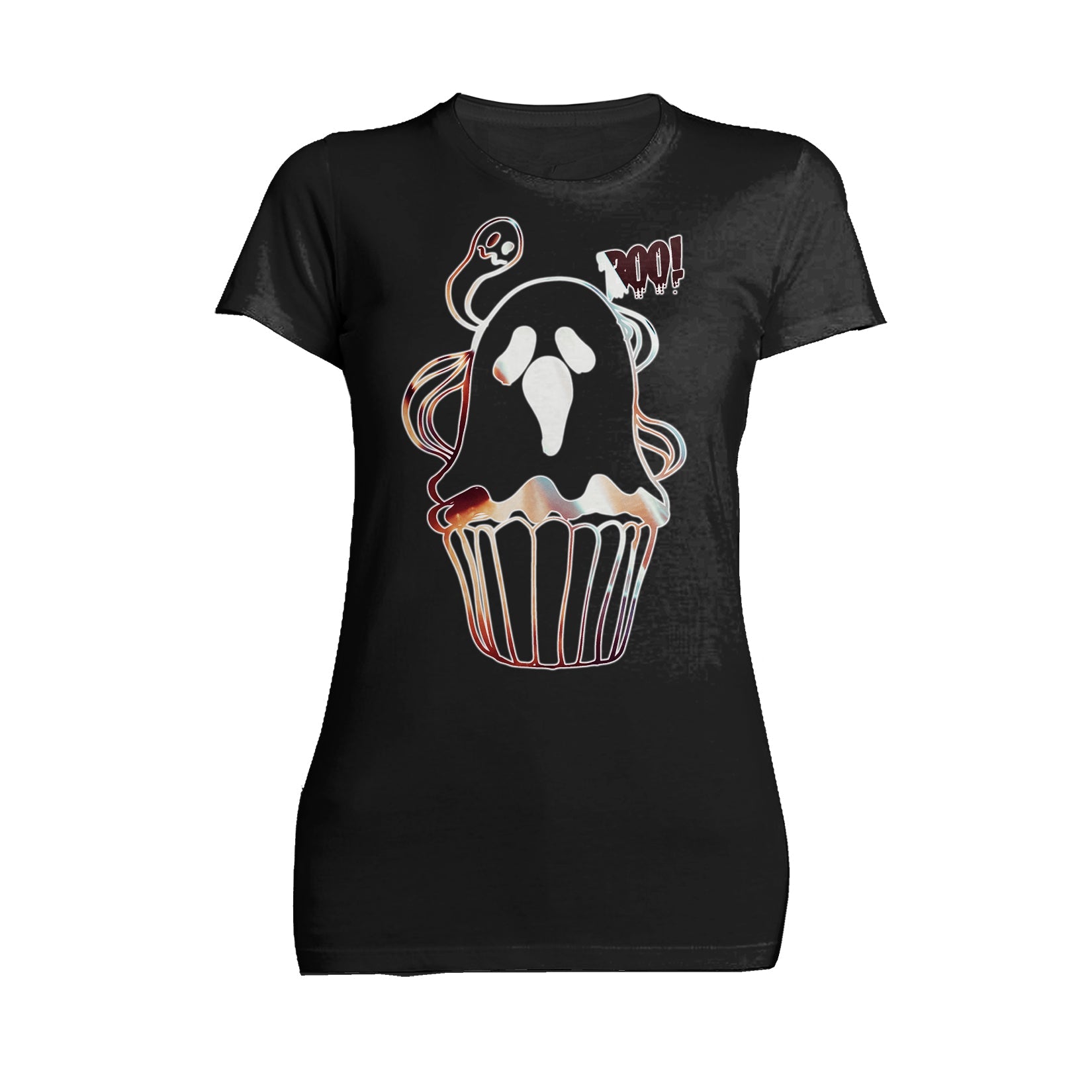 Halloween Horror Cupcake Ghost Boo Graffiti Stencil Art Cool Official Women's T-shirt