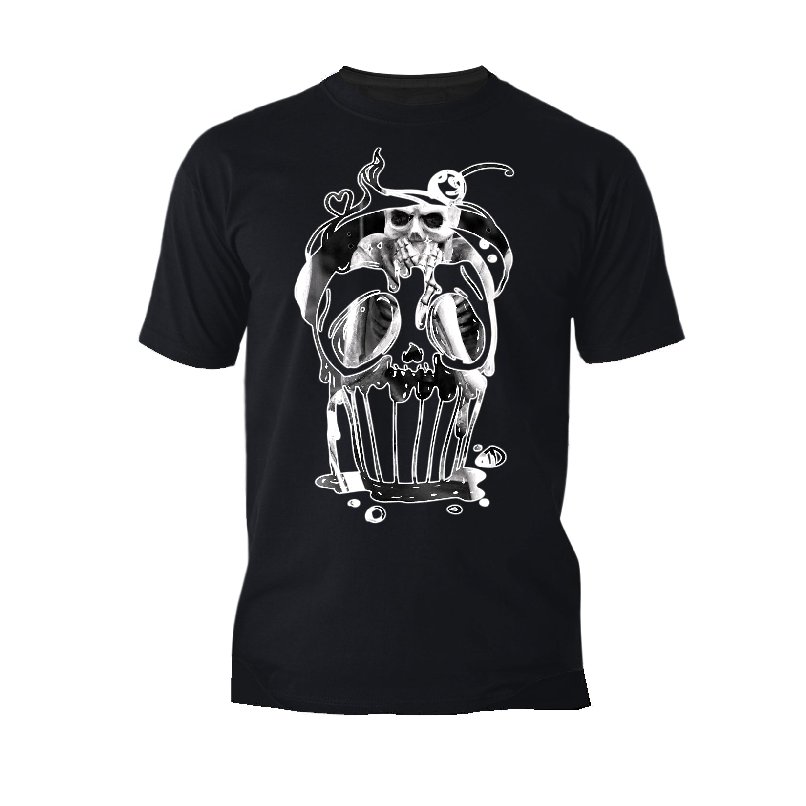 Halloween Horror Cupcake Skull Graffiti Stencil Official Men's T-shirt