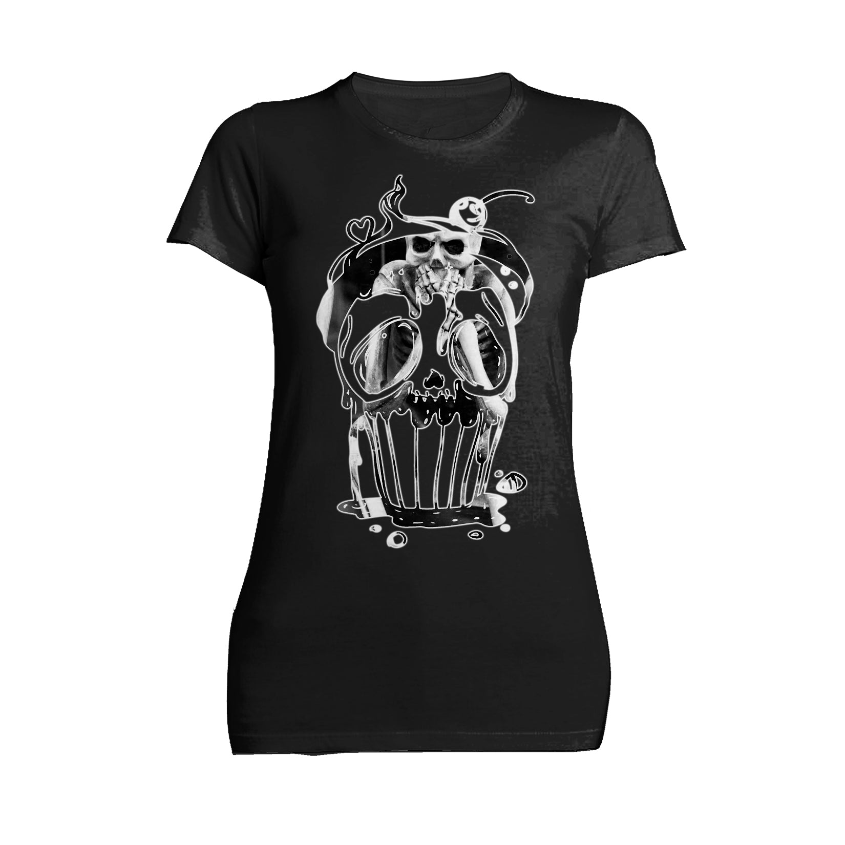 Halloween Horror Cupcake Skull Graffiti Stencil Art Scary Official Women's T-shirt