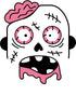 Halloween Horror Cute Zombie Brains Urban Stencil Art Scary Youth T-shirt