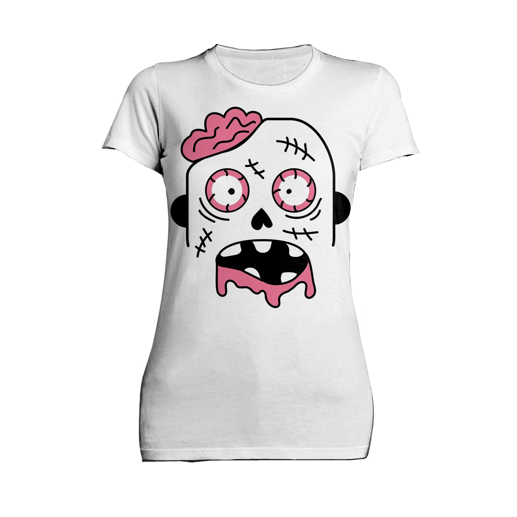 Halloween Horror Cute Zombie Brains Urban Stencil Art Scary Official Women's T-shirt