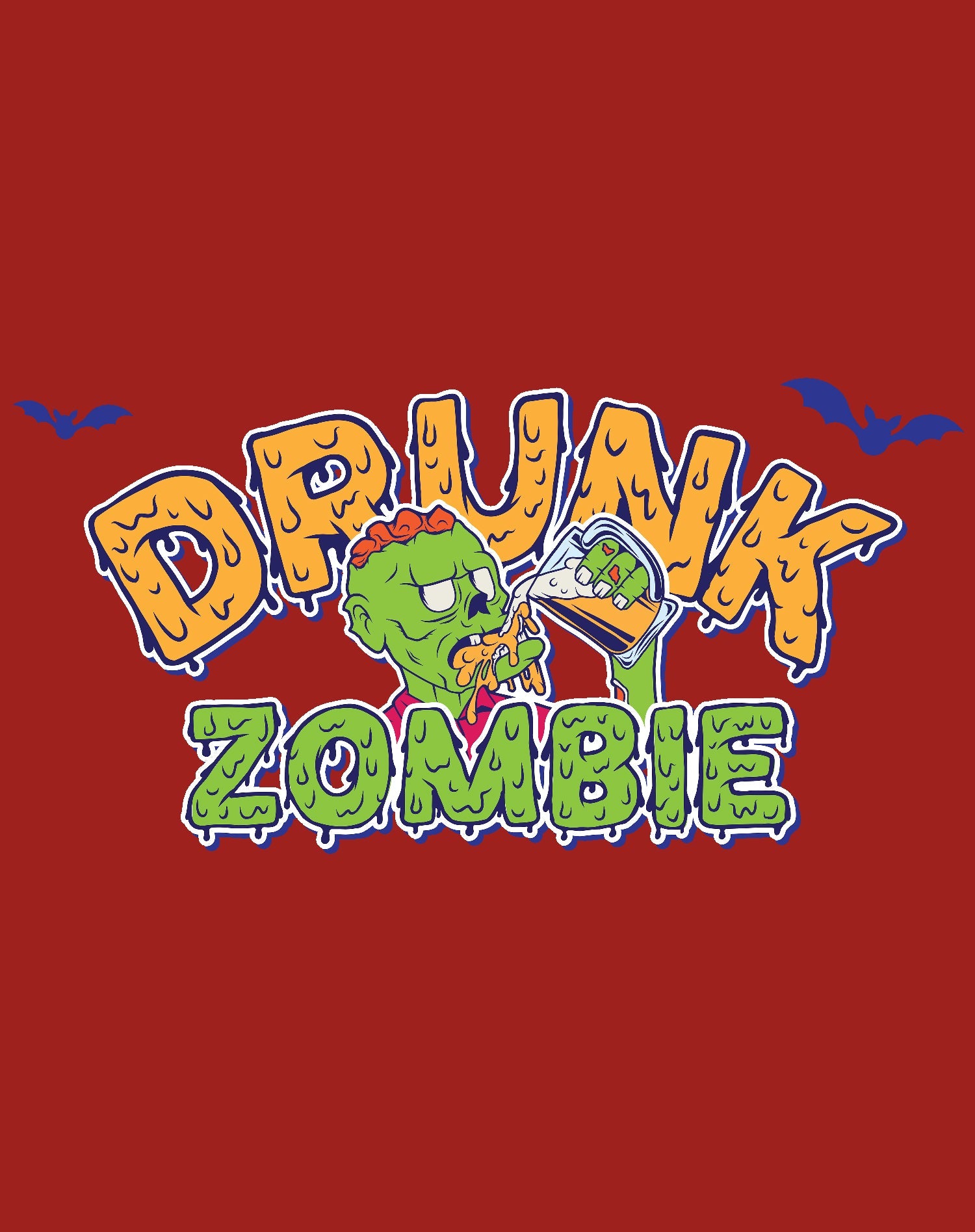 Halloween Horror Drunk Zombie Beer Booze Funny Comic Gag Official Men's T-shirt