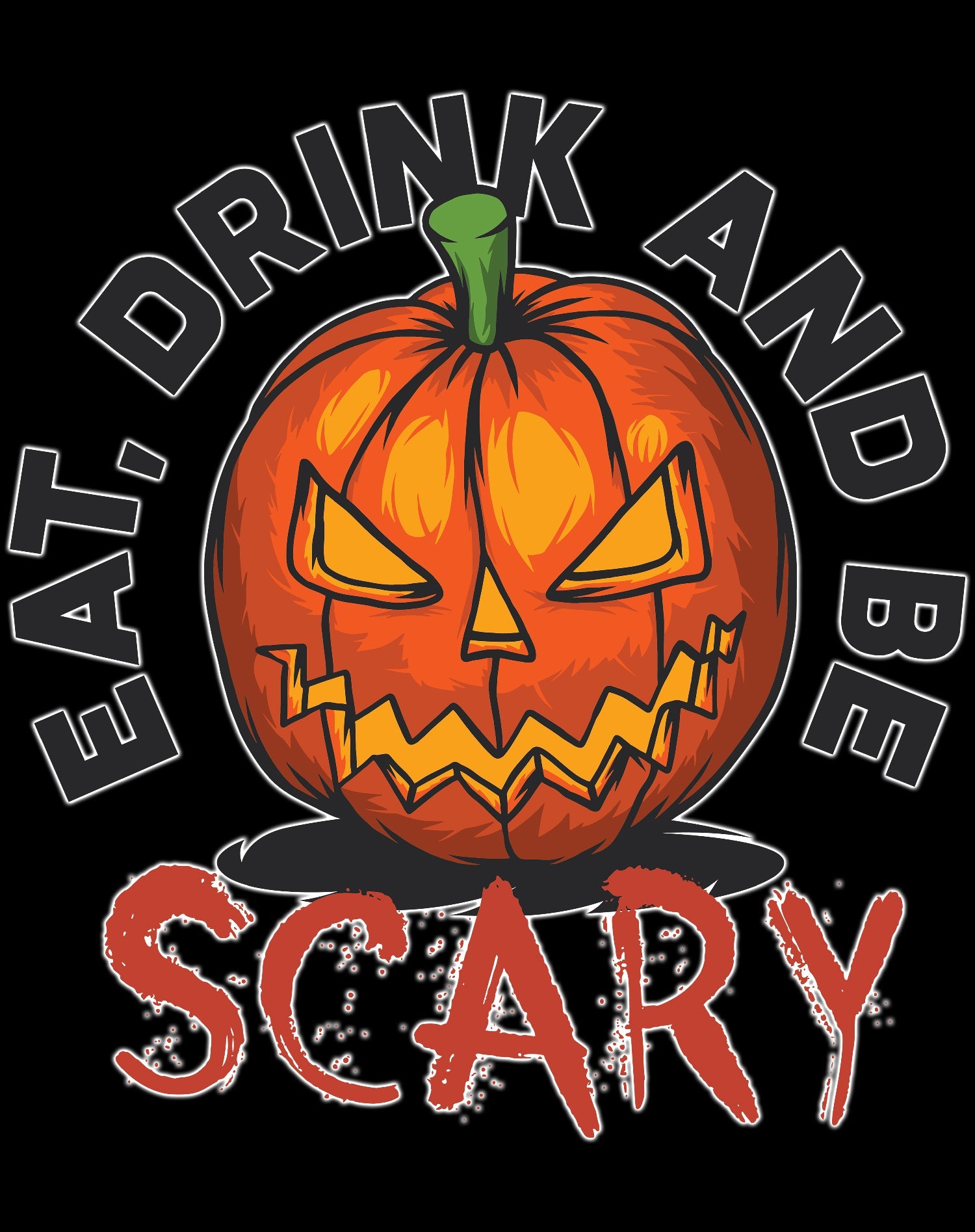 Halloween Horror Eat Drink And Be Scary Pumpkin Retro 80 Official Women's T-shirt
