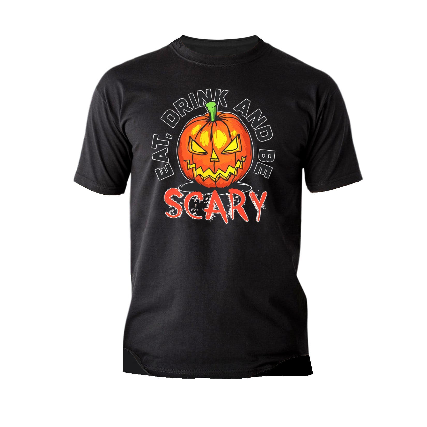 Halloween Horror Eat Drink And Be Scary Pumpkin Retro 80s Official Men's T-shirt