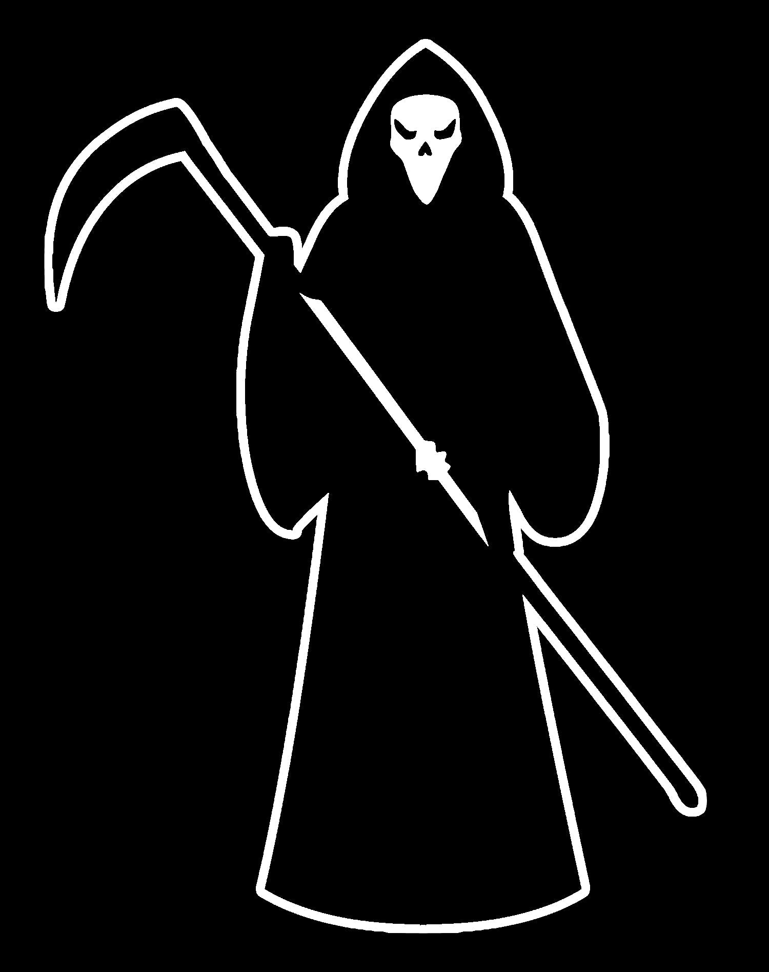 Halloween Horror Grim Reaper Angel Of Death Stencil Fear Official Women's T-shirt