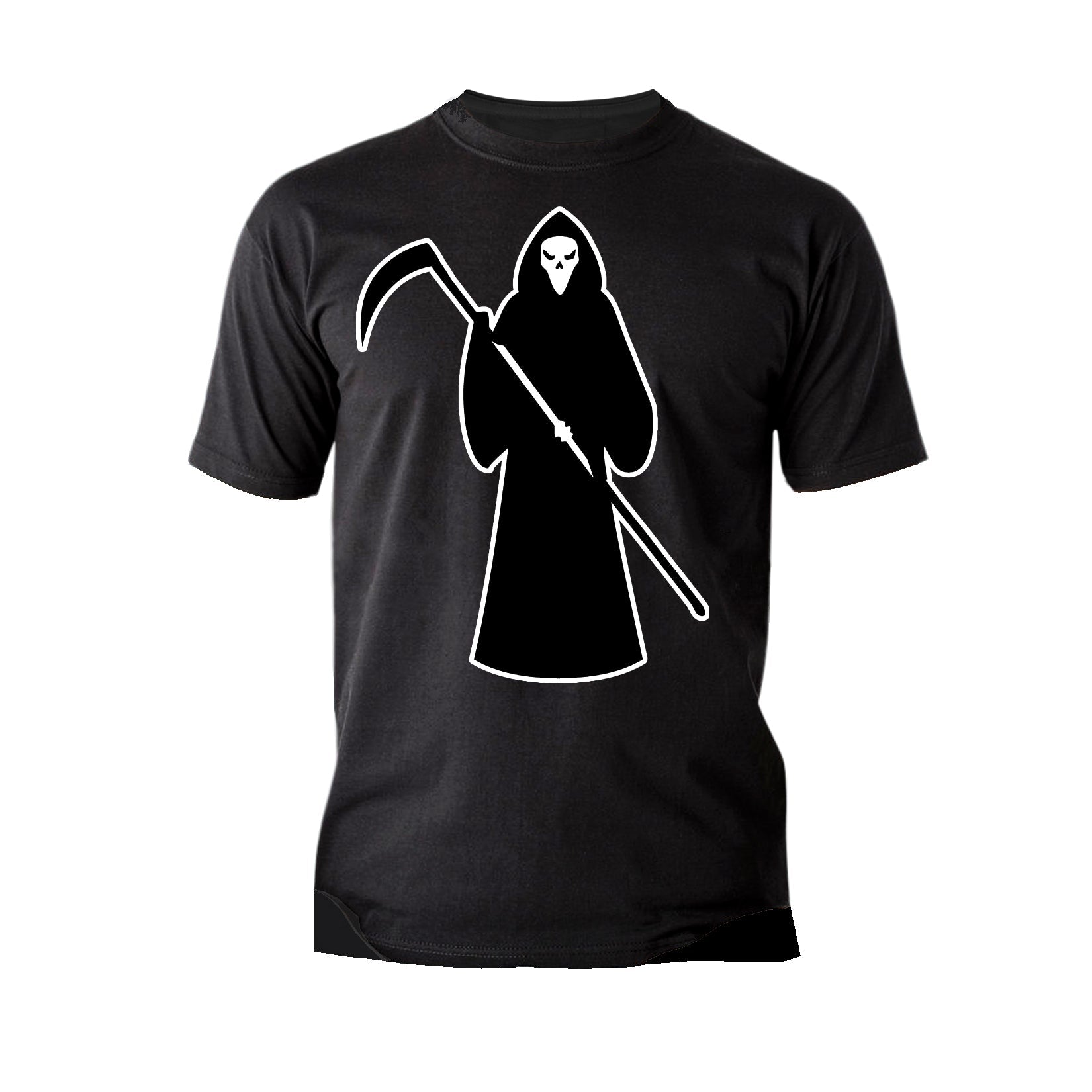 Halloween Horror Grim Reaper Angel Of Death Stencil Fear Official Men's T-shirt