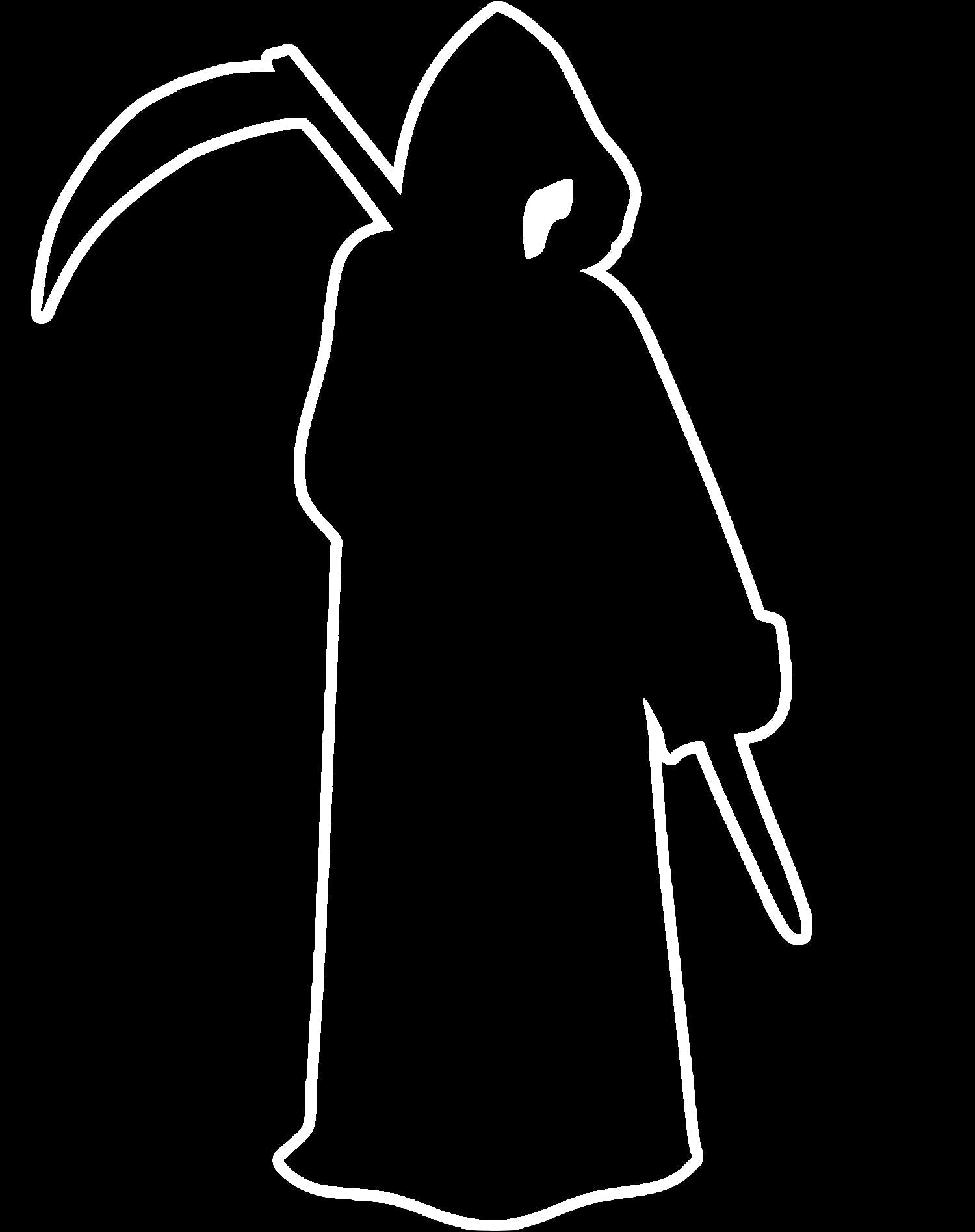 Halloween Horror Grim Reaper Angel Of Death Stencil Scythe Official Women's T-shirt