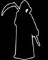 Halloween Horror Grim Reaper Angel Of Death Stencil Scythe Official Women's T-shirt