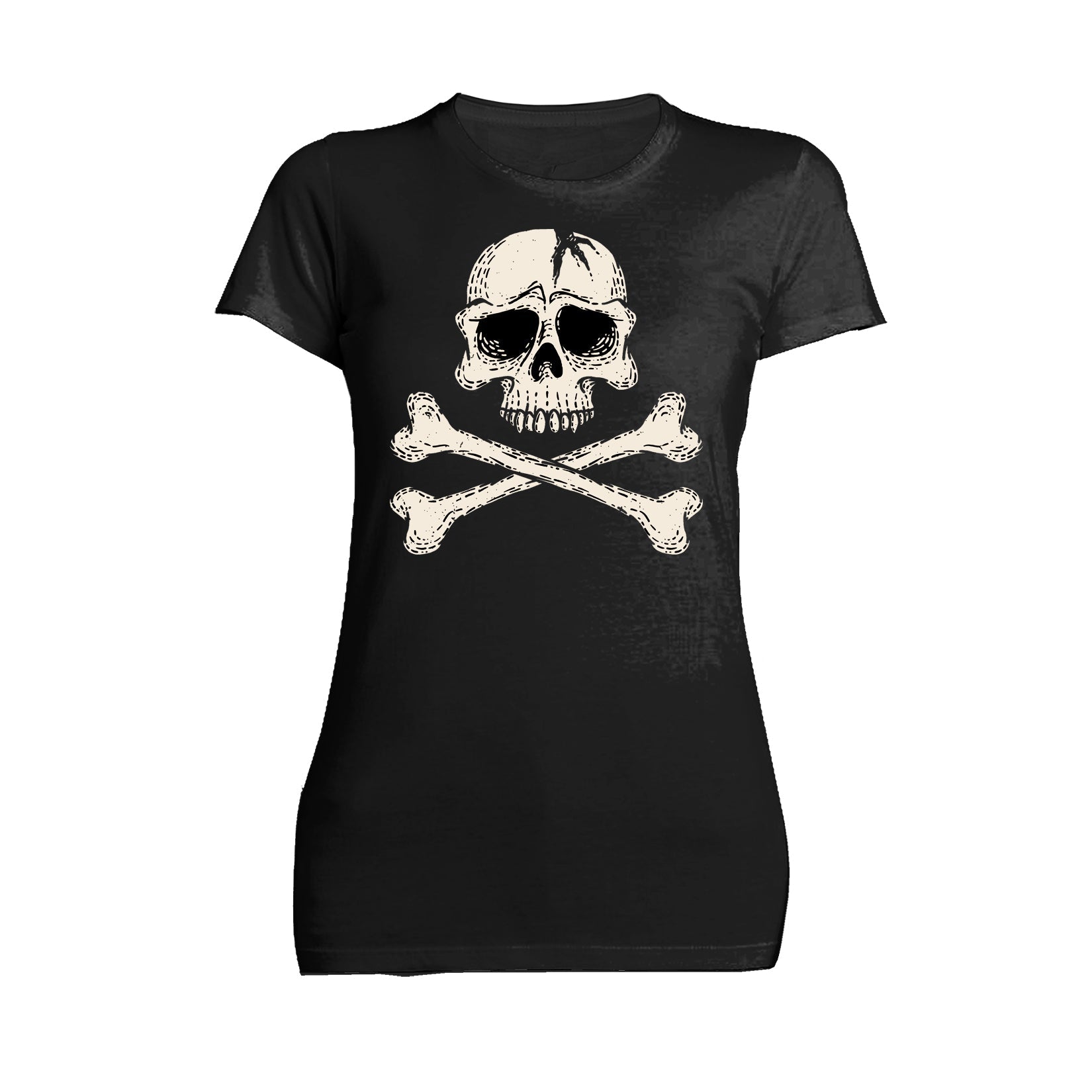 Halloween Horror Pirate Skull And Crossbones Edgy Cool Scary Official Women's T-shirt