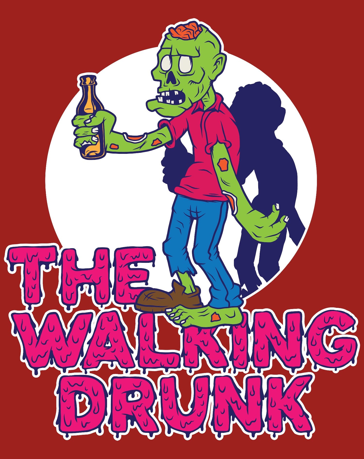 Halloween Horror The Walking Drunk Booze Funny Comic Gag Official Women's T-shirt