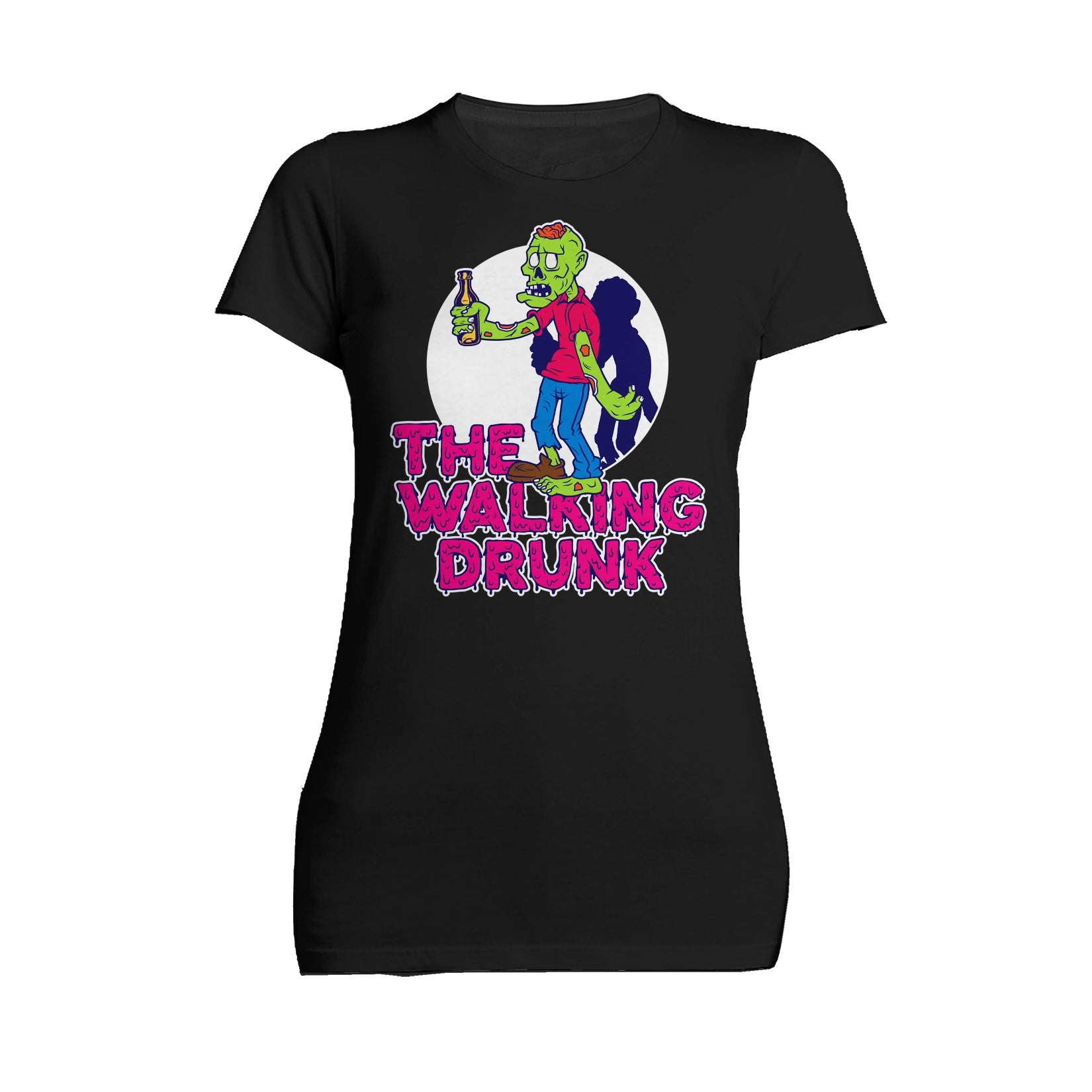 Halloween Horror The Walking Drunk Booze Funny Comic Gag Official Women's T-shirt