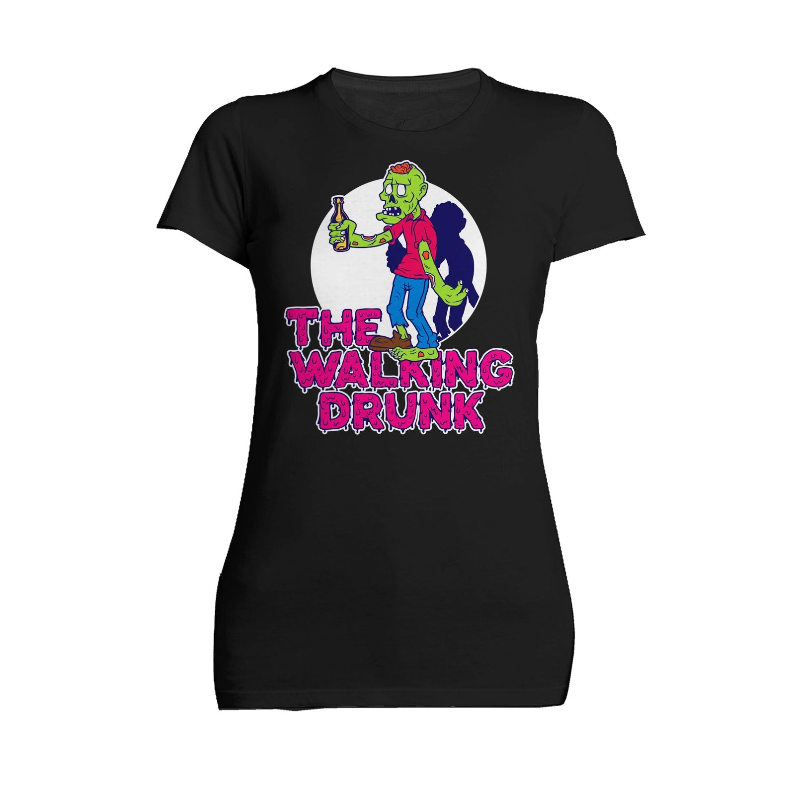 Halloween Horror The Walking Drunk Booze Funny Comic Gag Official Women's T-shirt