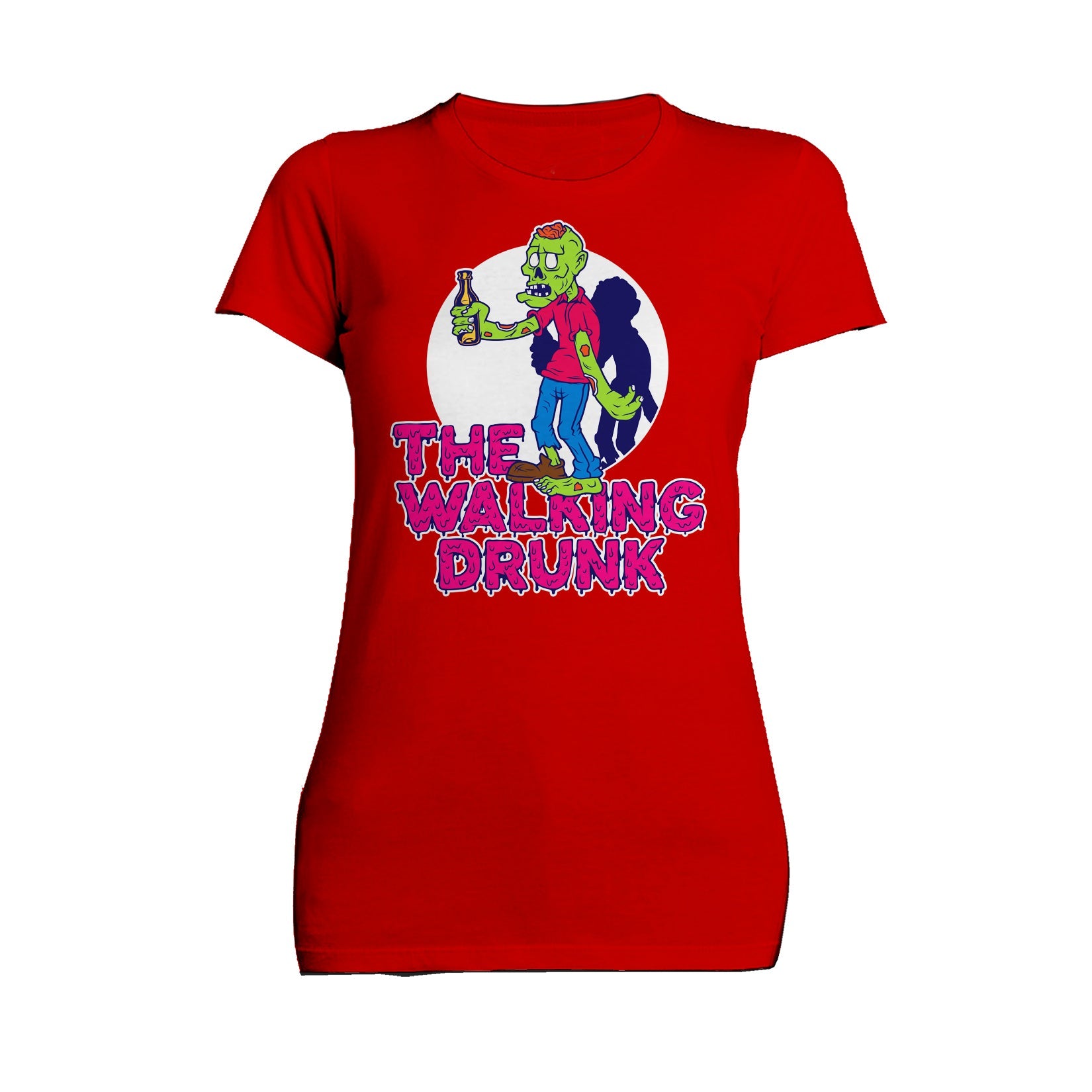Halloween Horror The Walking Drunk Booze Funny Comic Gag Official Women's T-shirt