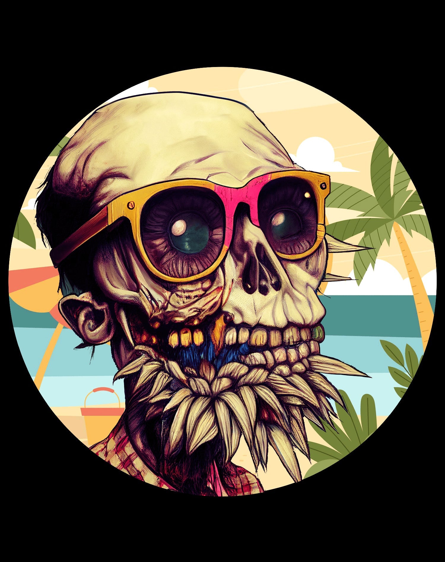 Halloween Horror Zombie Monster Cool Festival Beach Party Official Men's T-shirt