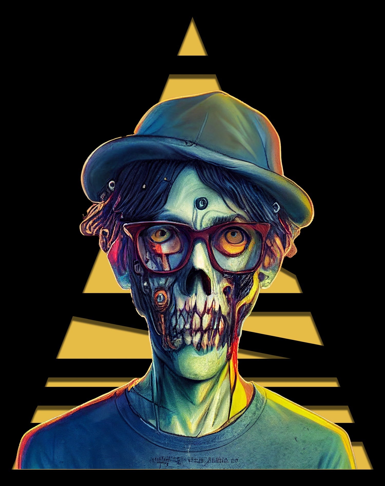 Halloween Horror Zombie Monster Cool Festival Party Fine Art Official Men's T-shirt