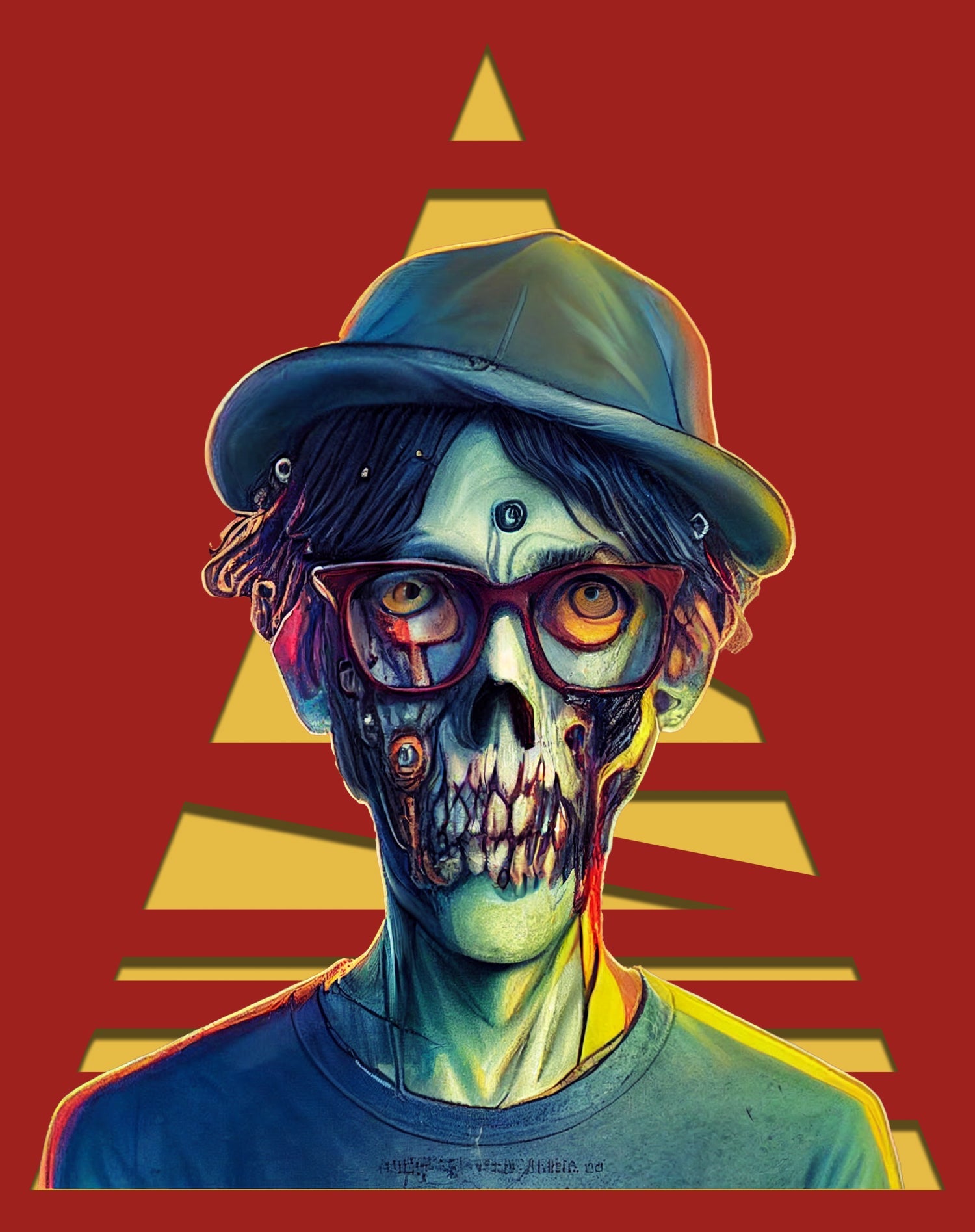 Halloween Horror Zombie Monster Cool Festival Party Fine Art Official Men's T-shirt