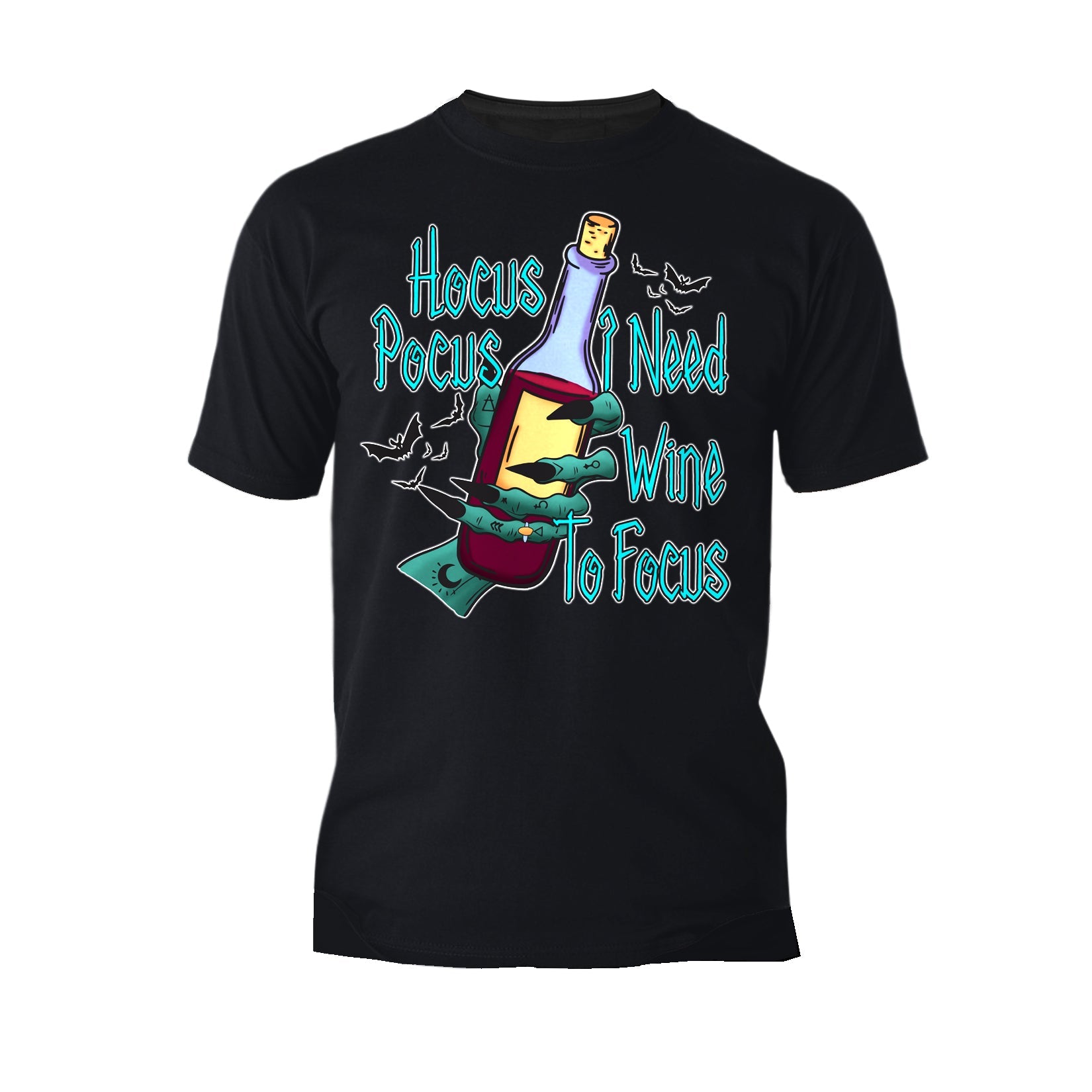 Halloween Occult Hocus Pocus I Need Wine To Focus Official Men's T-shirt