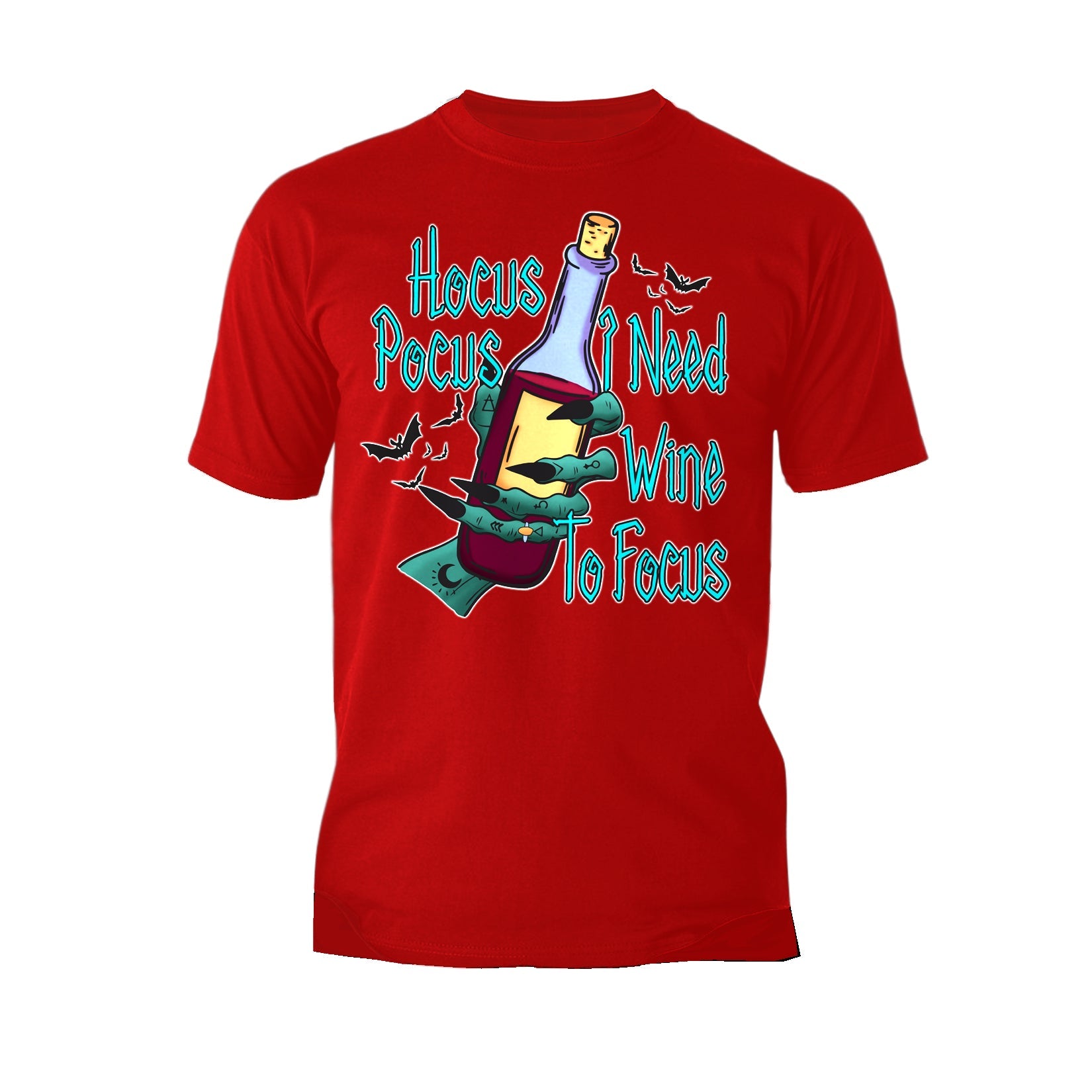 Halloween Occult Hocus Pocus I Need Wine To Focus Official Men's T-shirt