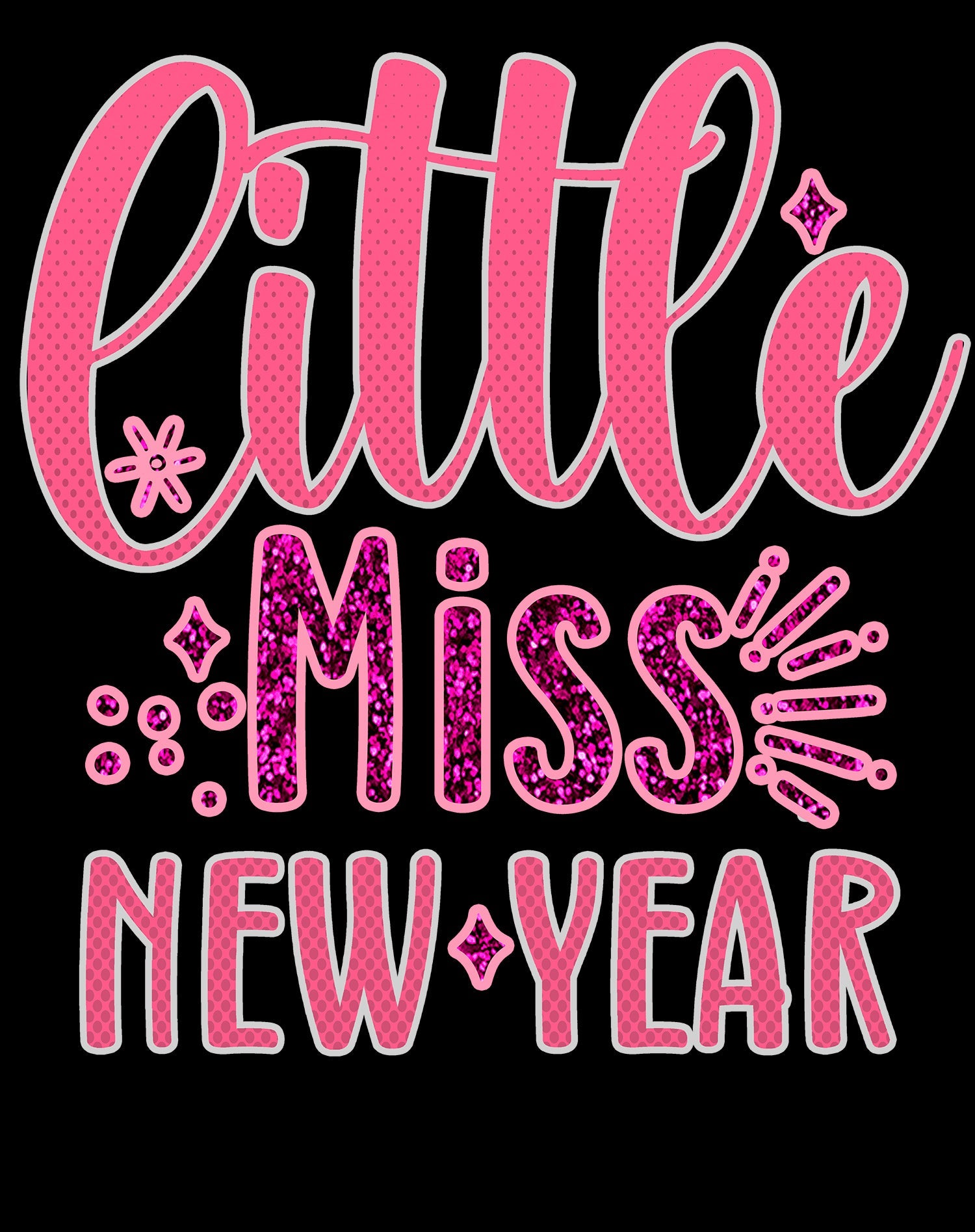 NYE Little Miss New Year Sparkle Bling Party Eve Celebration Men's T-Shirt