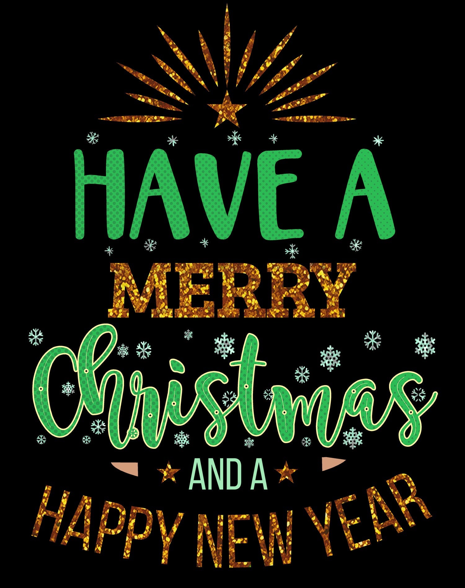 NYE Merry Christmas Sparkle Happy New Year Eve Xmas Party Men's T-Shirt