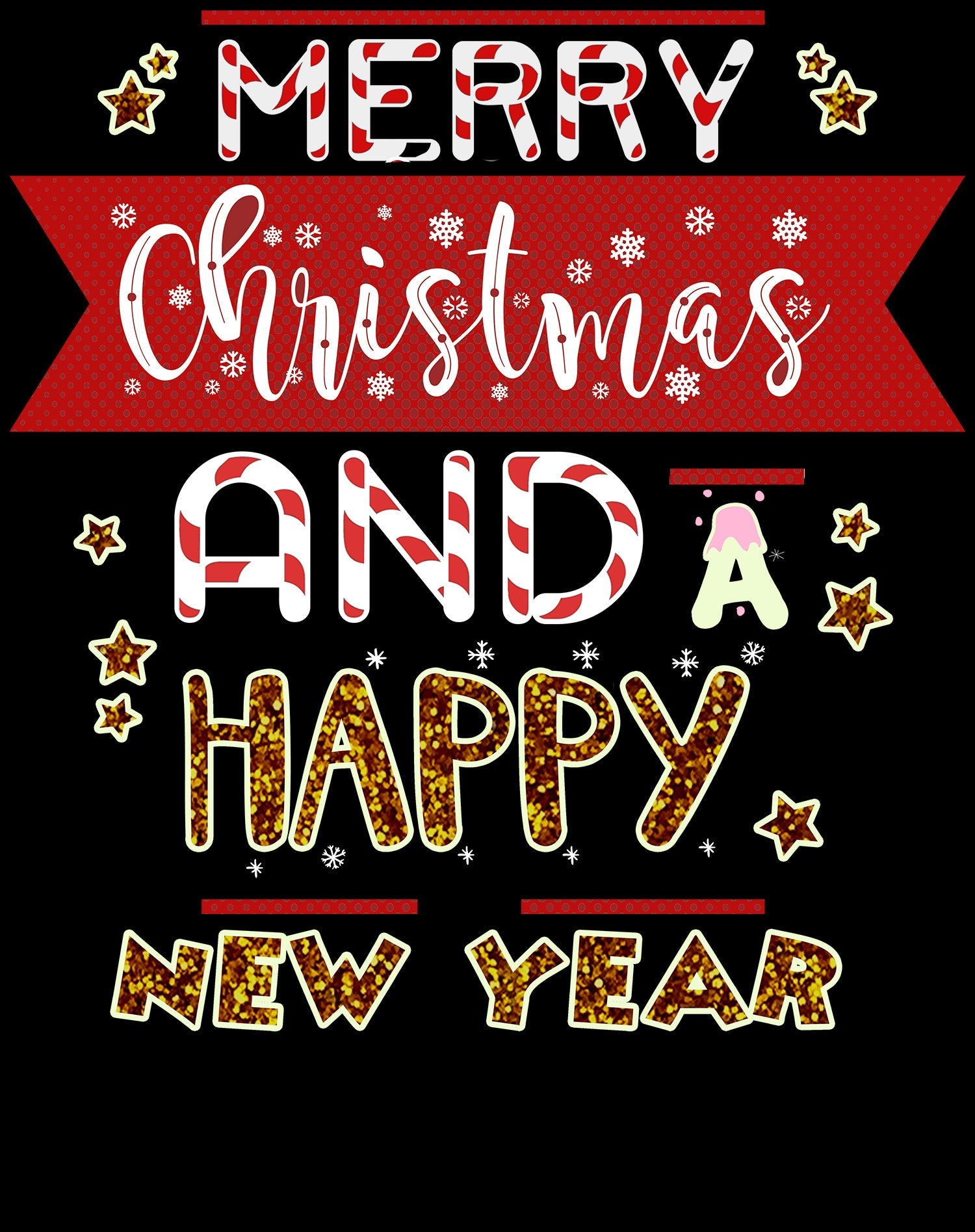 NYE Merry Christmas Stripes Happy New Year Sparkle Party Unisex Sweatshirt