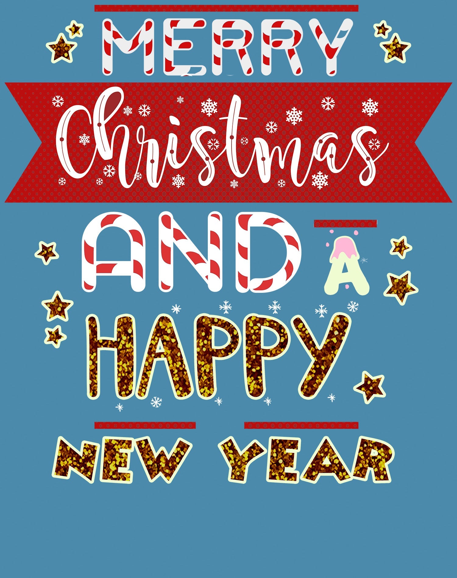 NYE Merry Christmas Stripes Happy New Year Sparkle Party Men's T-Shirt