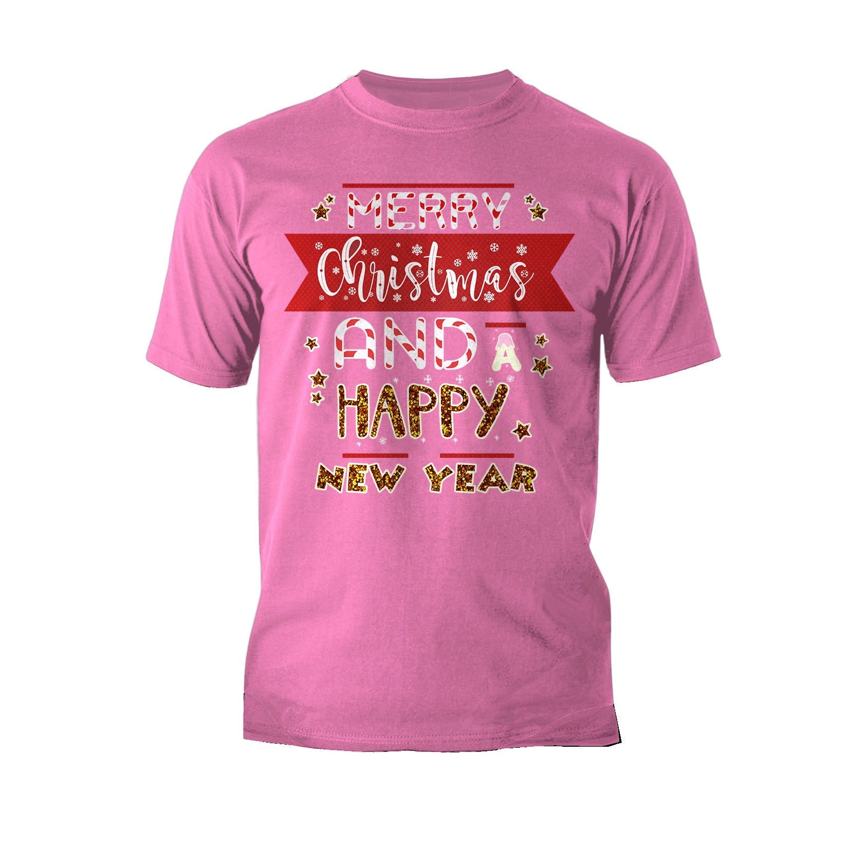 NYE Merry Christmas Stripes Happy New Year Sparkle Party Men's T-Shirt