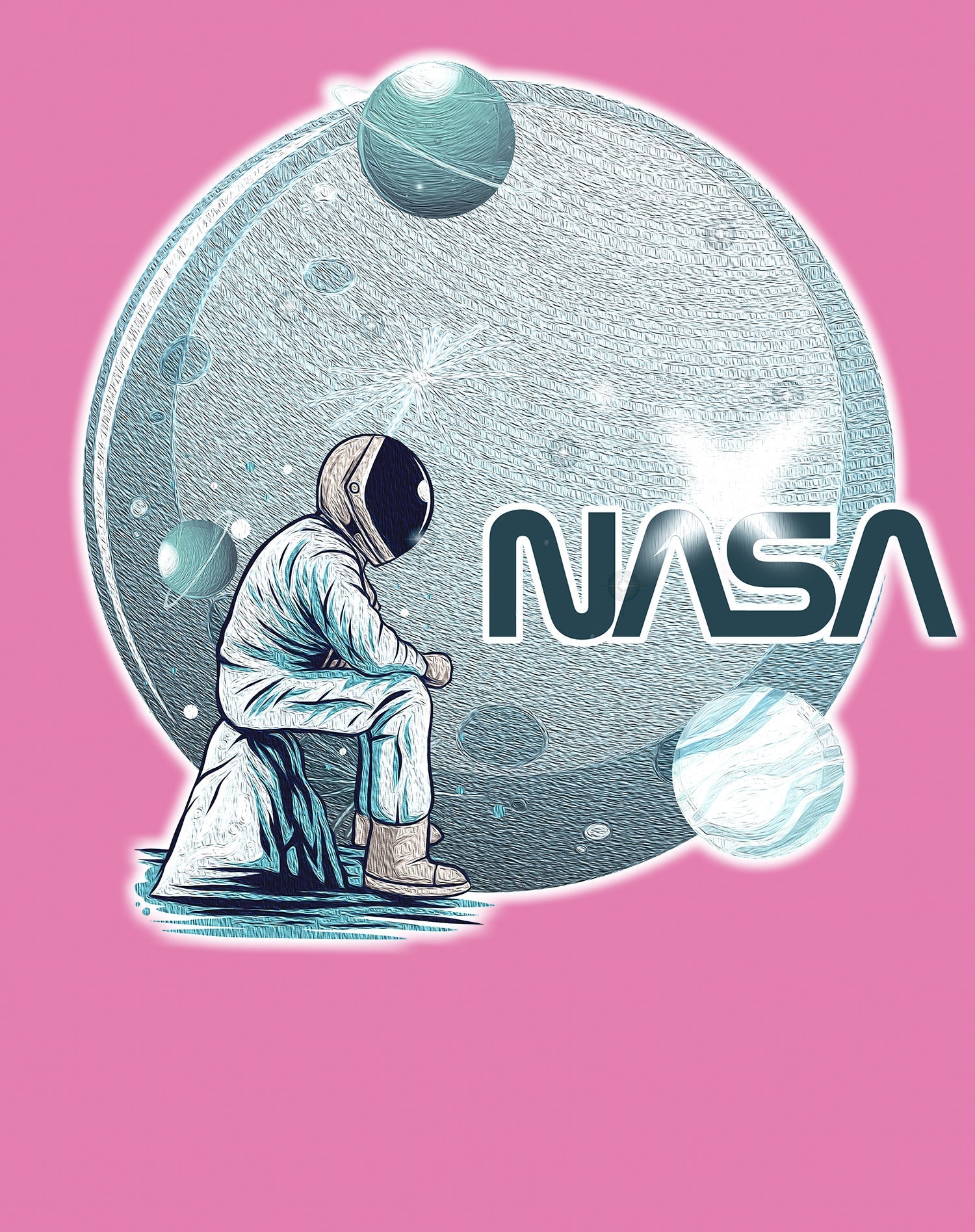 Science Space NASA Astronaut Moon Rock Star Nerd Geek Chic Official Men's T-shirt