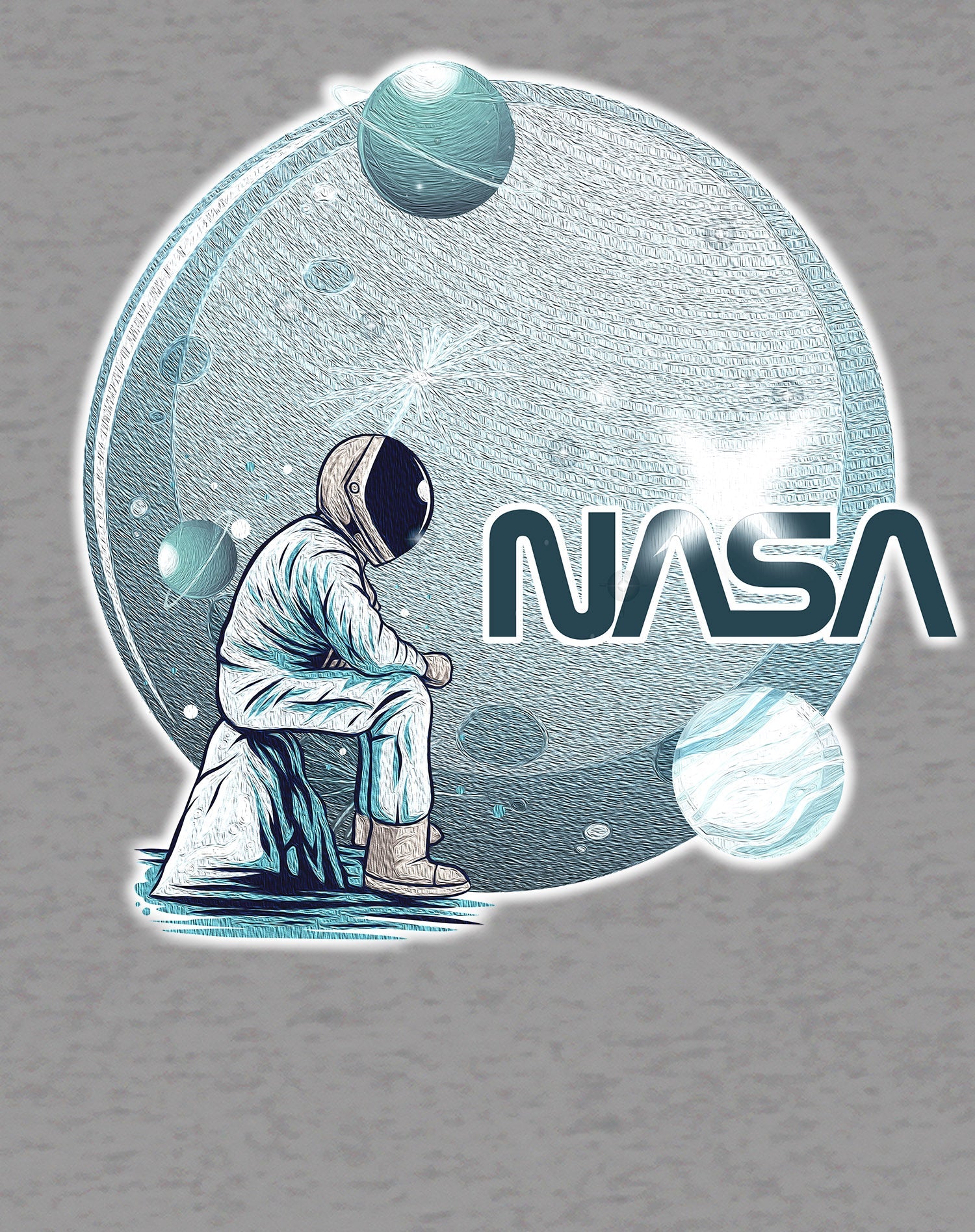 Science Space NASA Astronaut Moon Rock Star Nerd Geek Chic Official Men's T-shirt