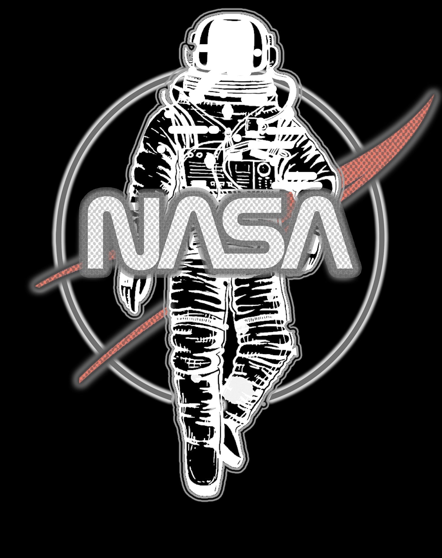 Science Space NASA Logo Retro 70s Astronaut Nerd Geek Chic Official Men's T-shirt