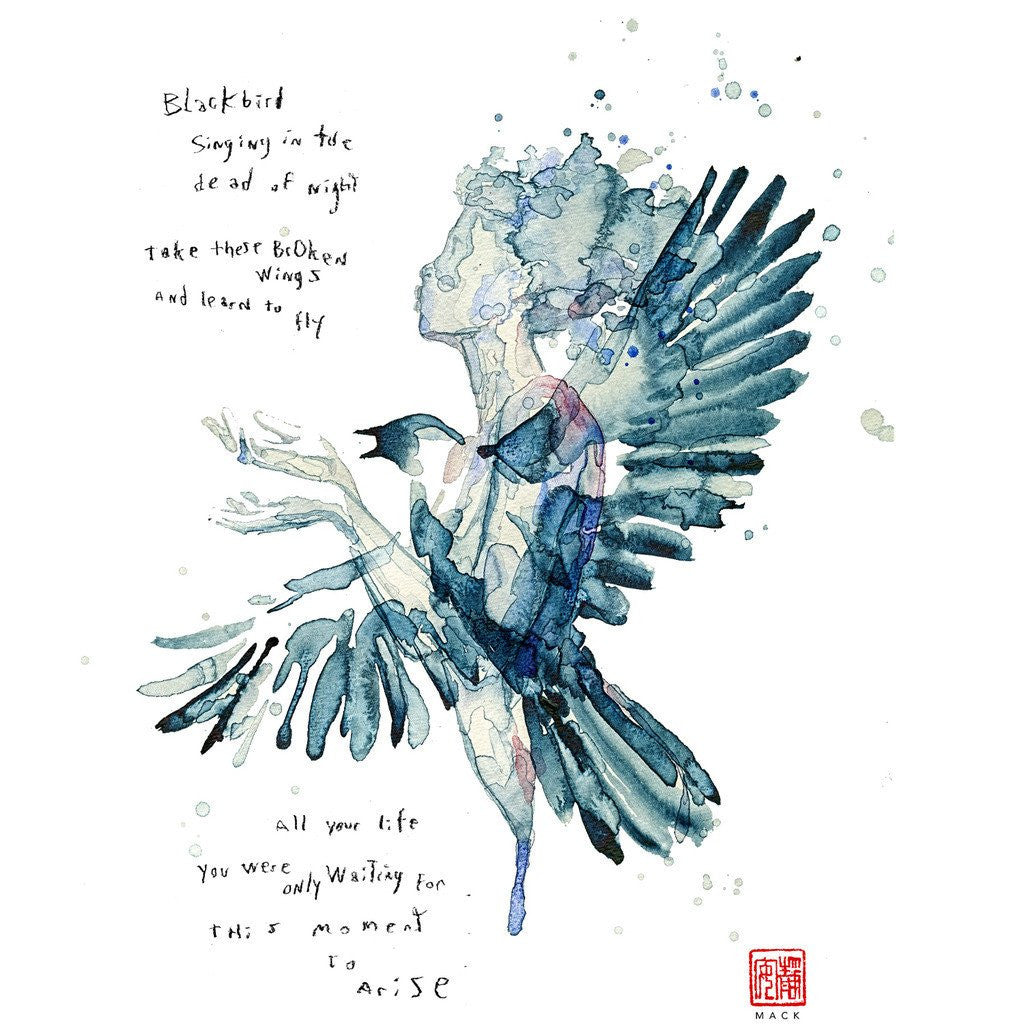 Beatles David Mack Blackbird Official Sweatshirt ()