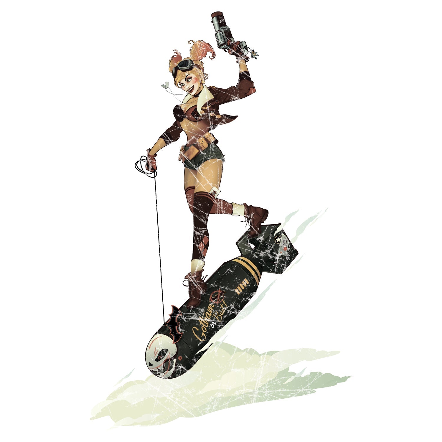 DC Comics Bombshells Harley Quinn Character Bomb Official Women's T-shirt ()