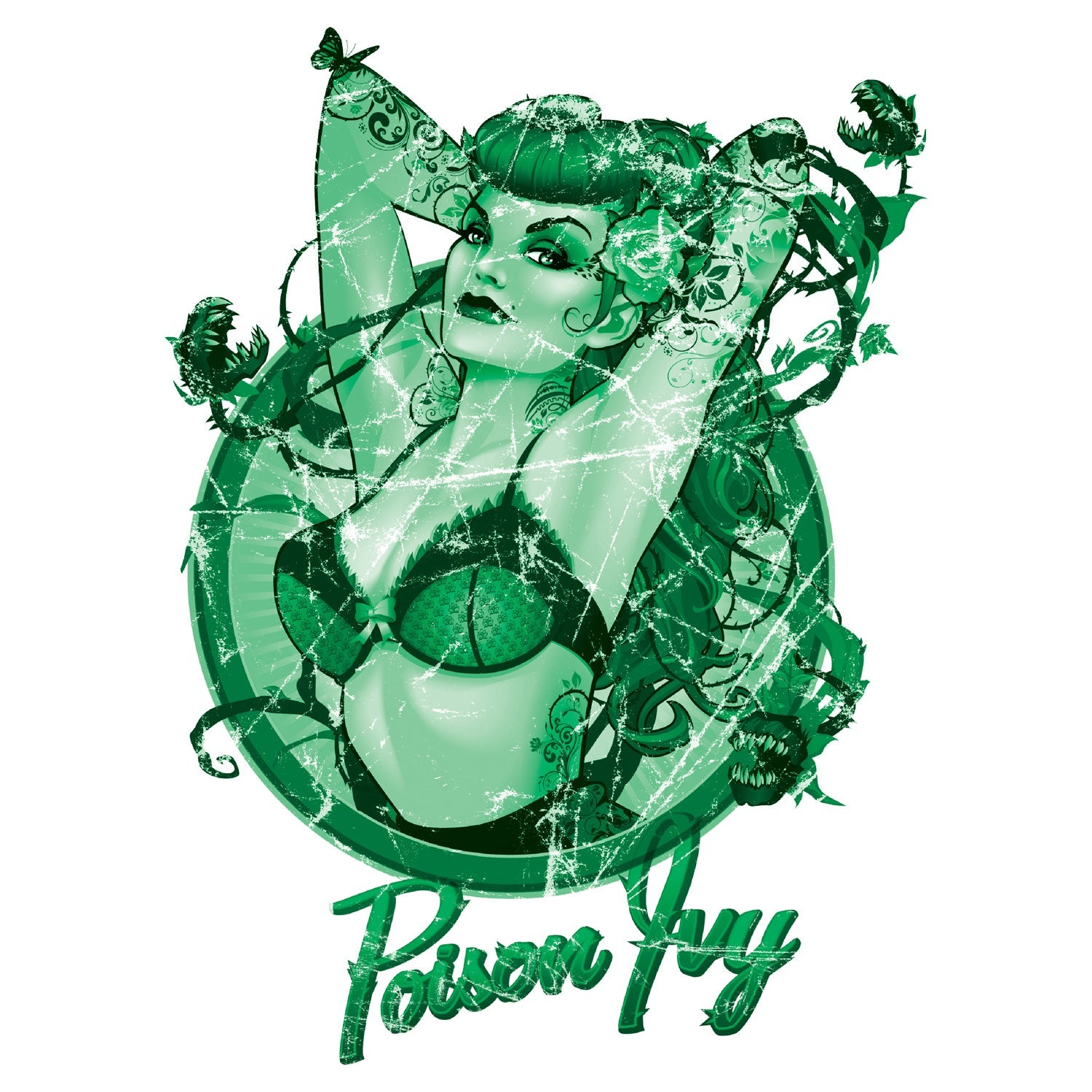 DC Comics Bombshells Poison Ivy Character Official Women's T-shirt ()