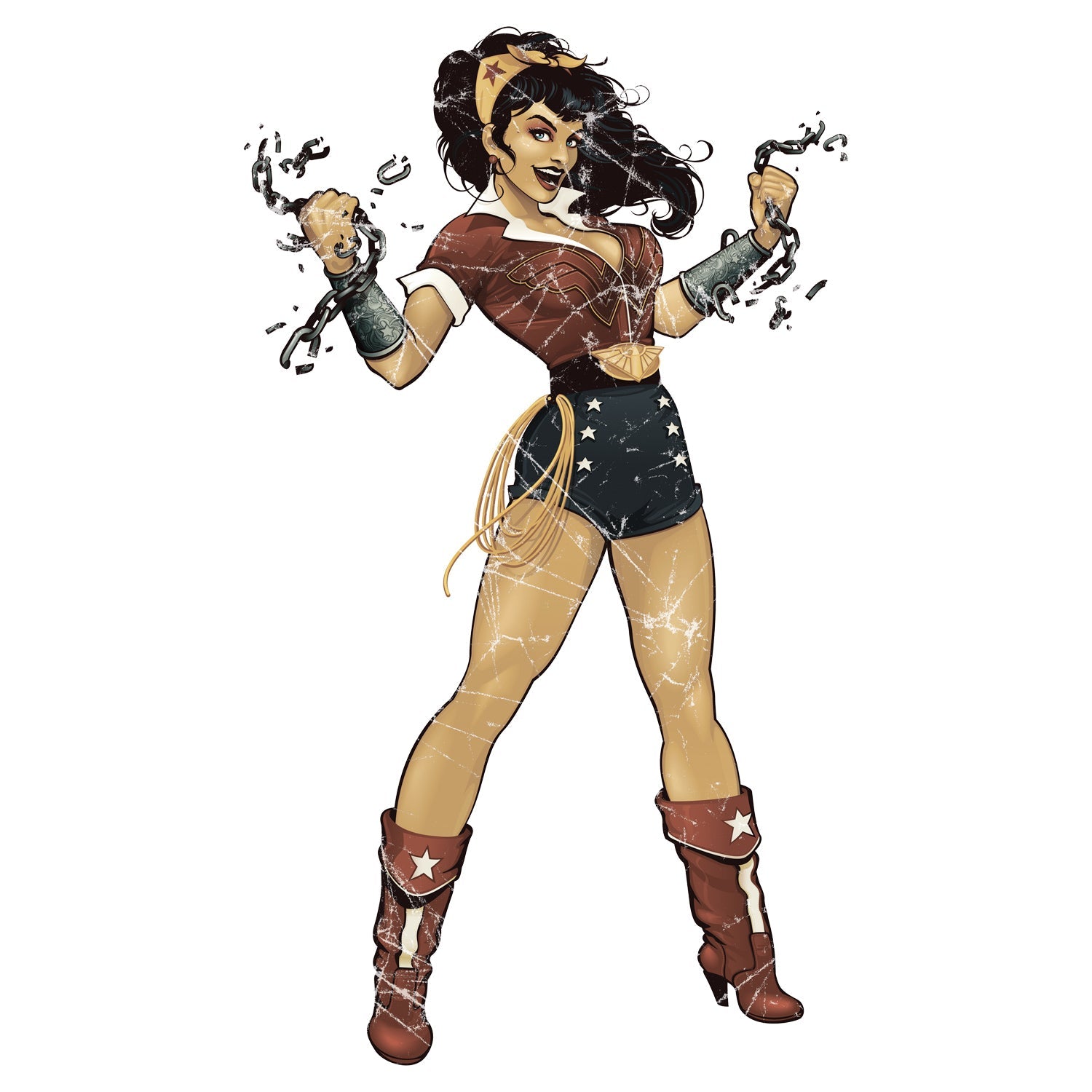 DC Comics Bombshells Wonder Woman Character Stance Official Women's T-shirt ()