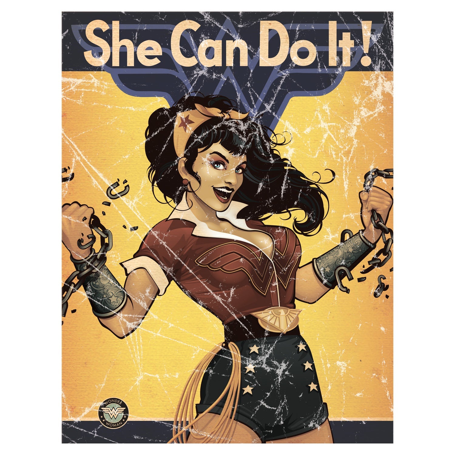 DC Comics Bombshells Wonder Woman Poster Do It Official Women's T-shirt ()